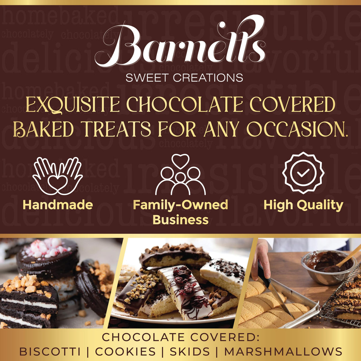 Barnetts Fine Biscotti Mother's Day 24 Biscotti Gift Basket – Gourmet Cookies
