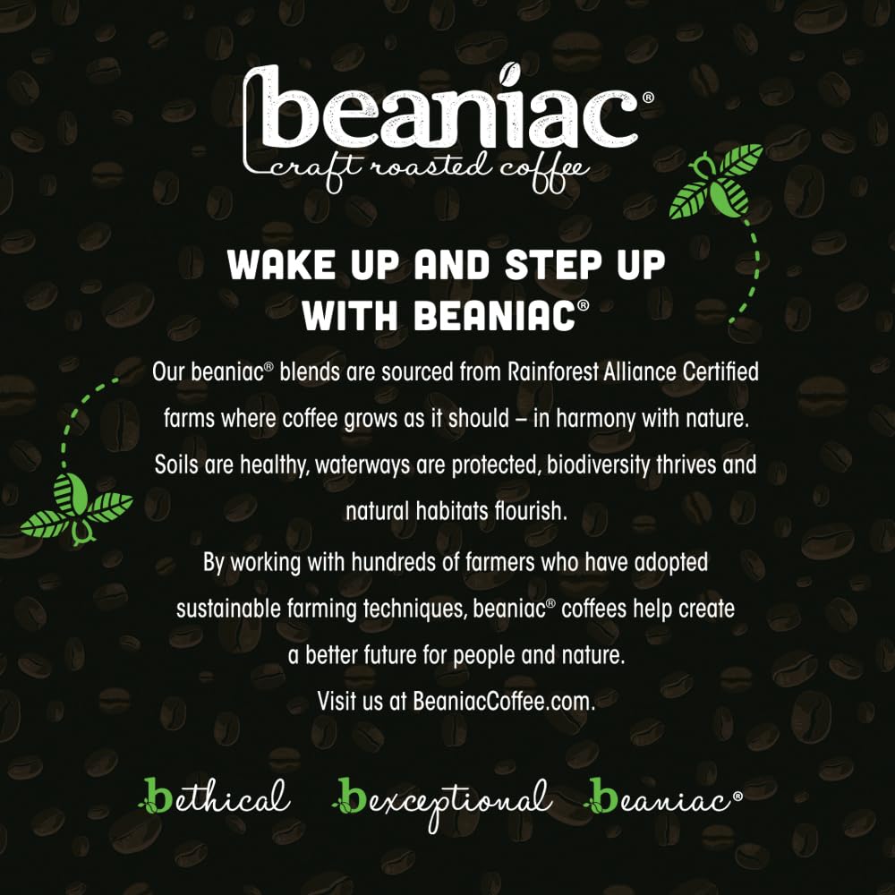 Beaniac Sweet n' Saucy Caramel Coffee Pods – Flavored Light Roast, Keurig Compatible, 30-Count, Compostable