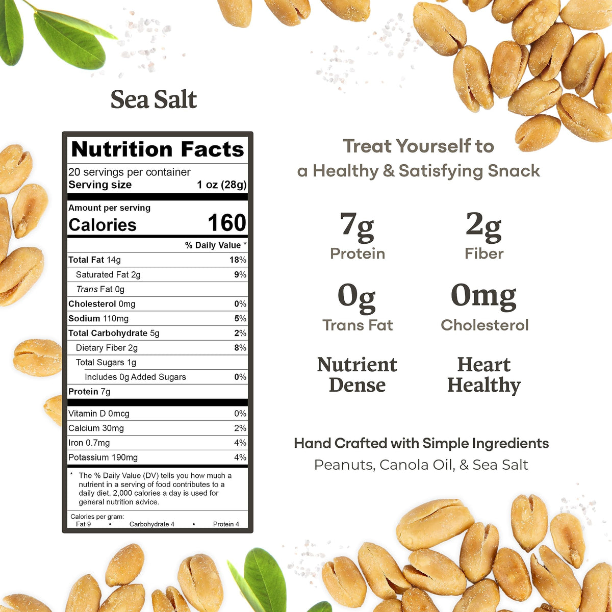 Belmont Peanuts: Gourmet Sea-Salted Virginia Peanuts, 20 oz