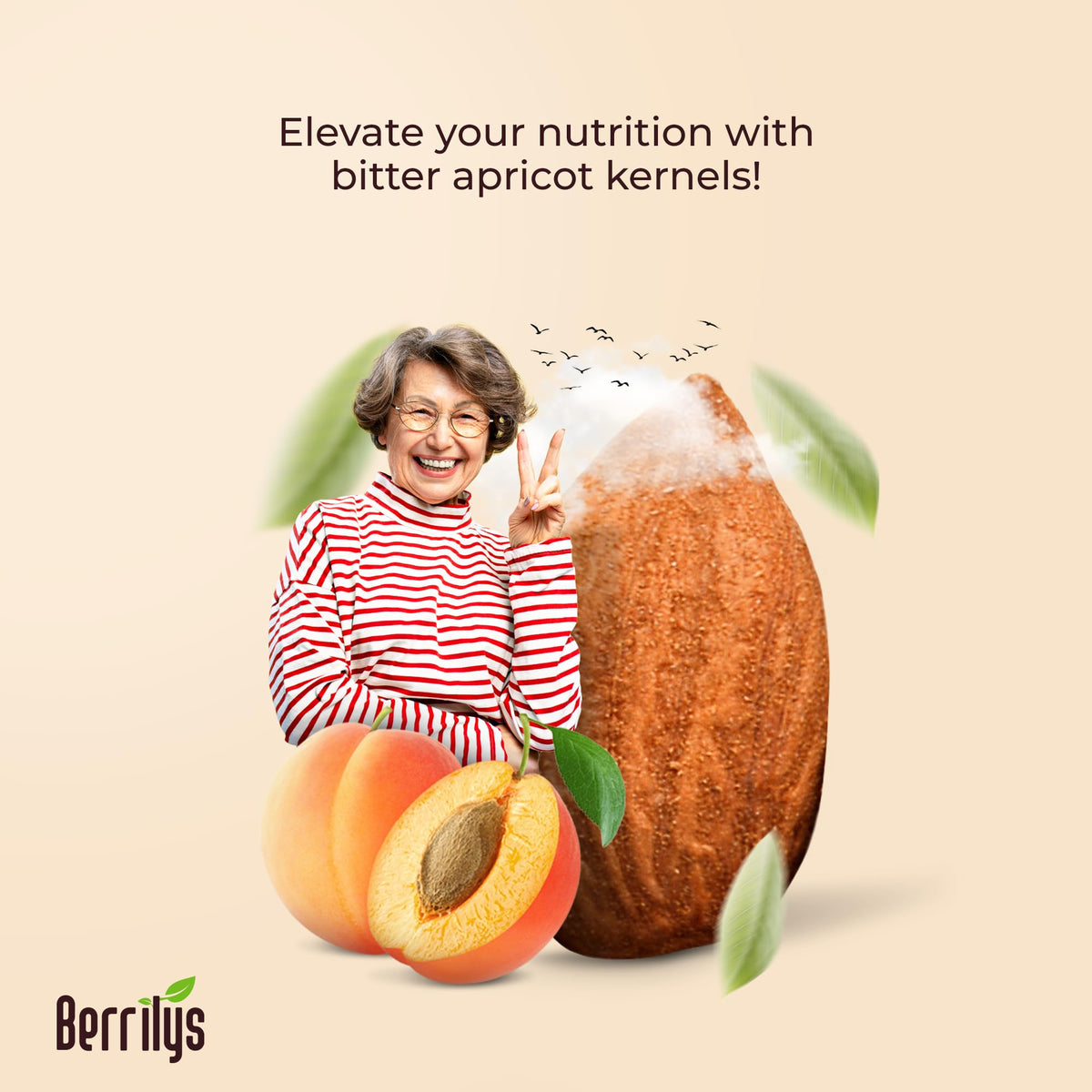 Berrilys Organic Bitter Apricot Kernels - USDA Organic, Non-GMO, 16 oz