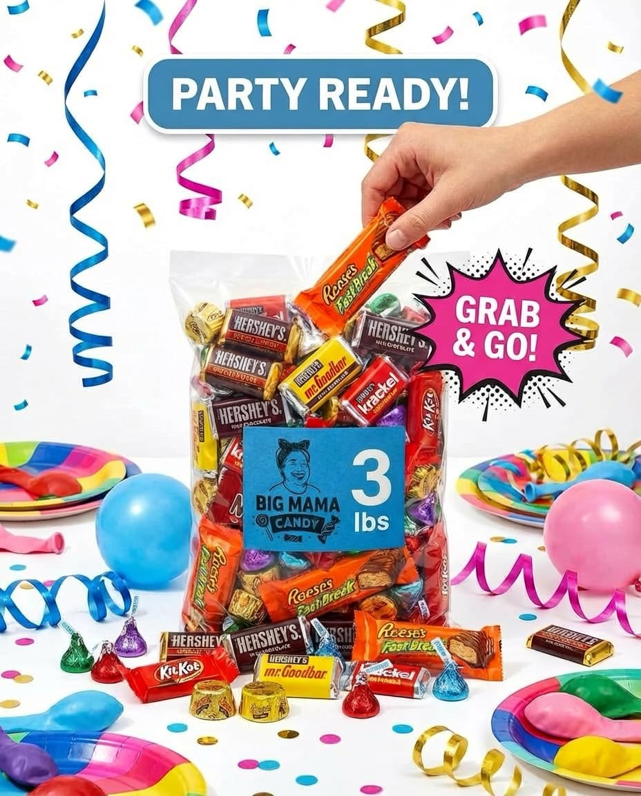 Big Mama Candy Chocolate Variety Pack – 3 lb Bulk Assorted Chocolates for Parties & Gift Bags