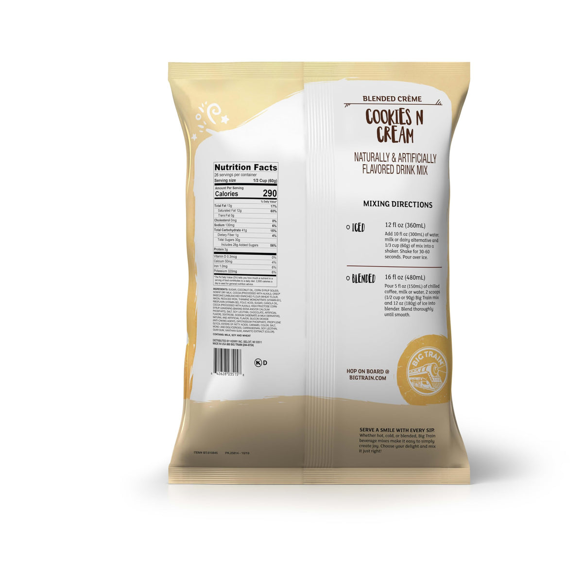 Big Train Cookies N Creme Blended Crème Beverage Mix – 3.5 lb (Pack of 1)
