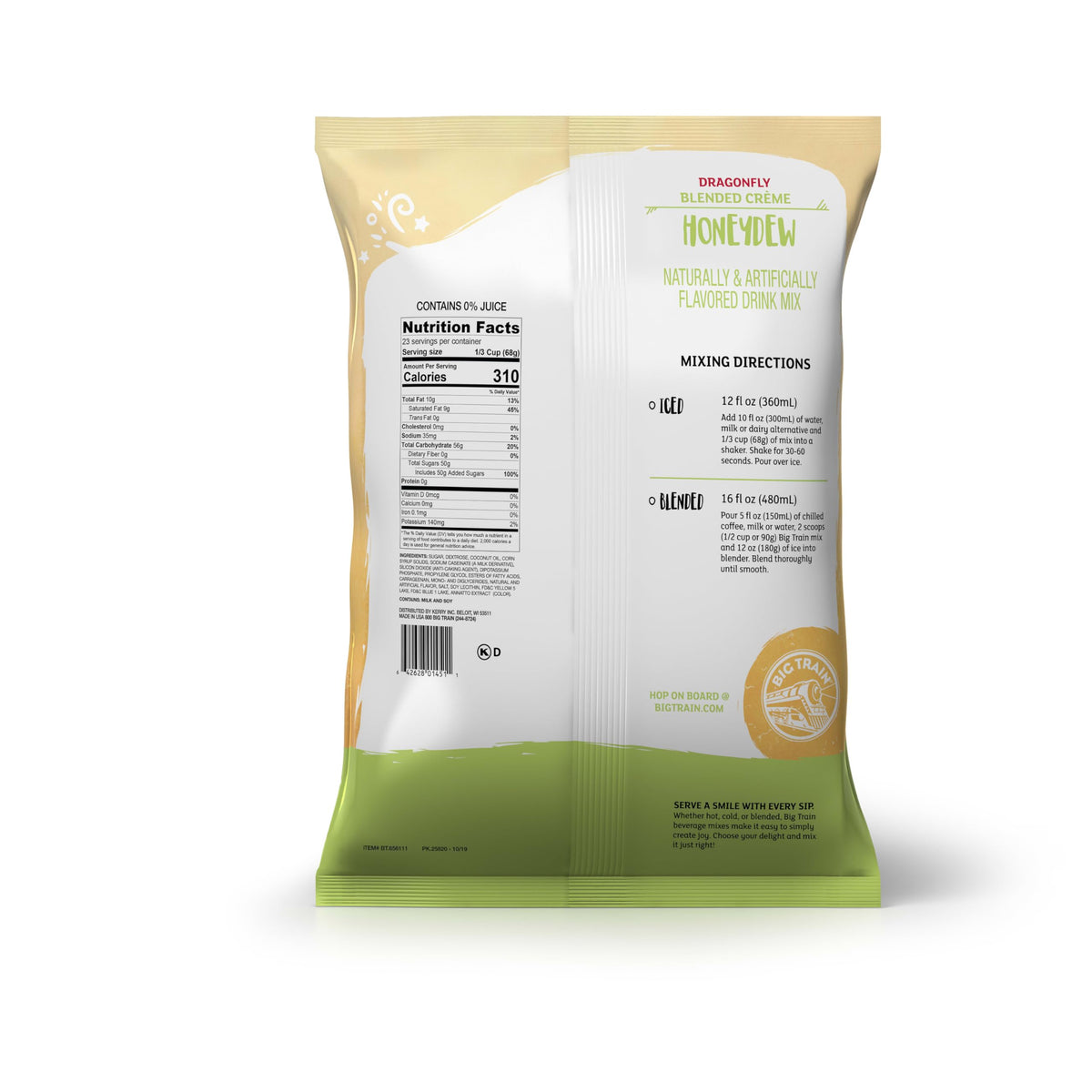 Big Train Dragonfly Honeydew Blended Crème Frappe Mix – 3.5 lb