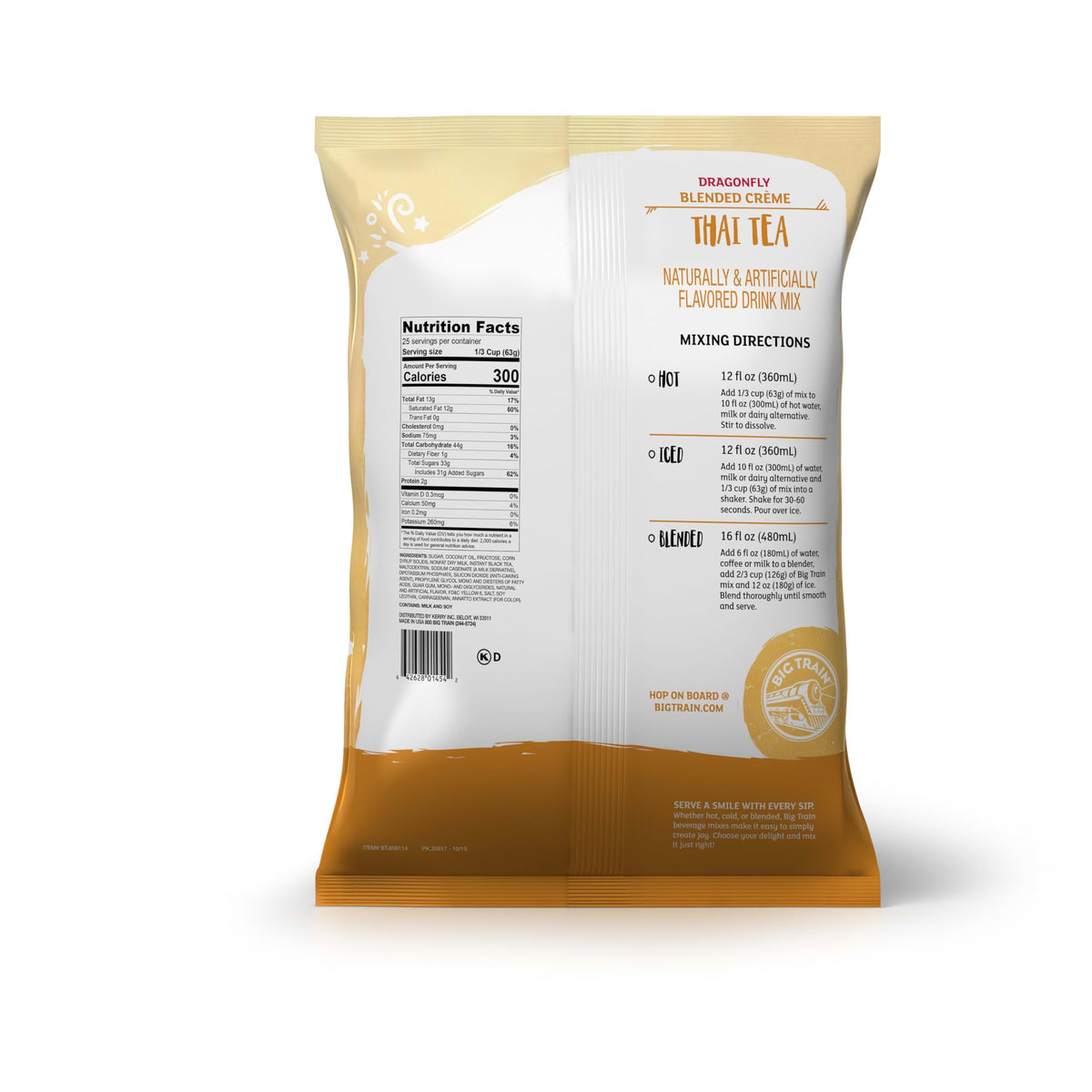 Big Train Dragonfly Thai Tea Blended Creme Beverage Mix, 3.5 lb