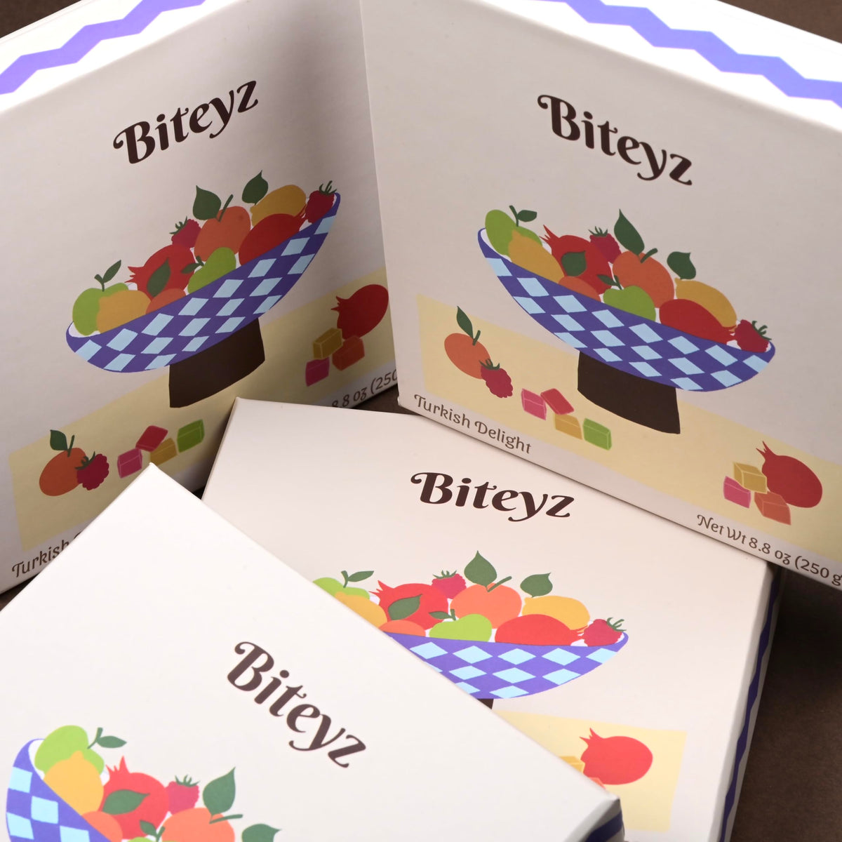 Biteyz Original Turkish Delight — Vegan Gourmet Gift Box with 36 Assorted Fruit Candies
