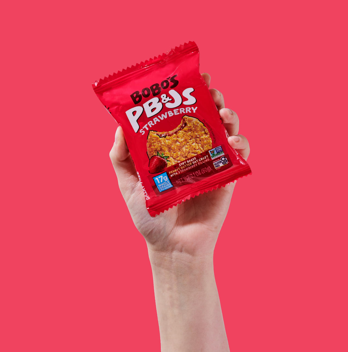 Bobo's Strawberry PB&J Oat Snacks – Gluten-Free, Plant-Based, Non-GMO, Whole Grain Oats, 24 Bars