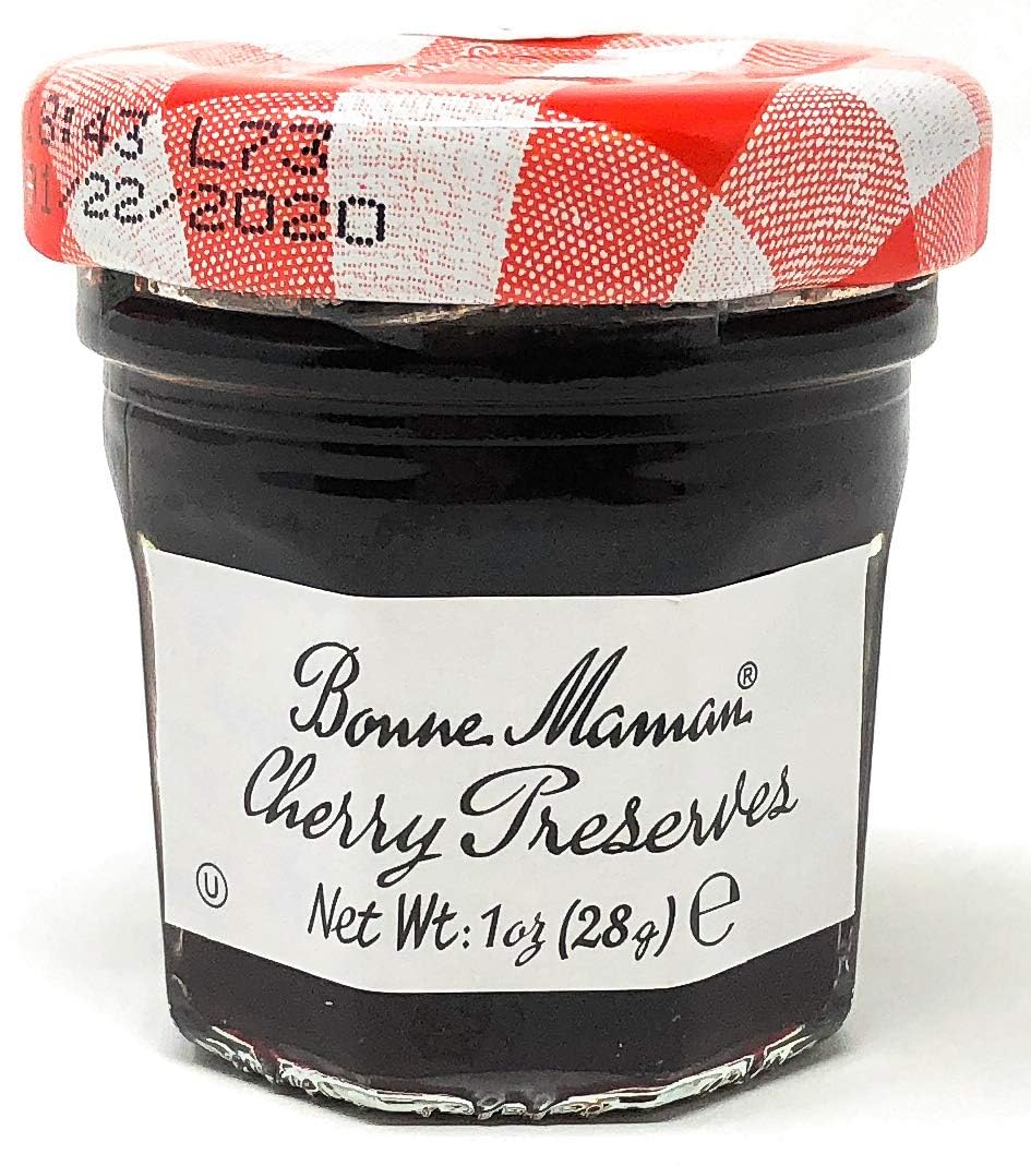 Bonne Maman Cherry Preserves (1 oz Jars, Pack of 15) – Real Fruit, Non-GMO, Gluten-Free, Kosher