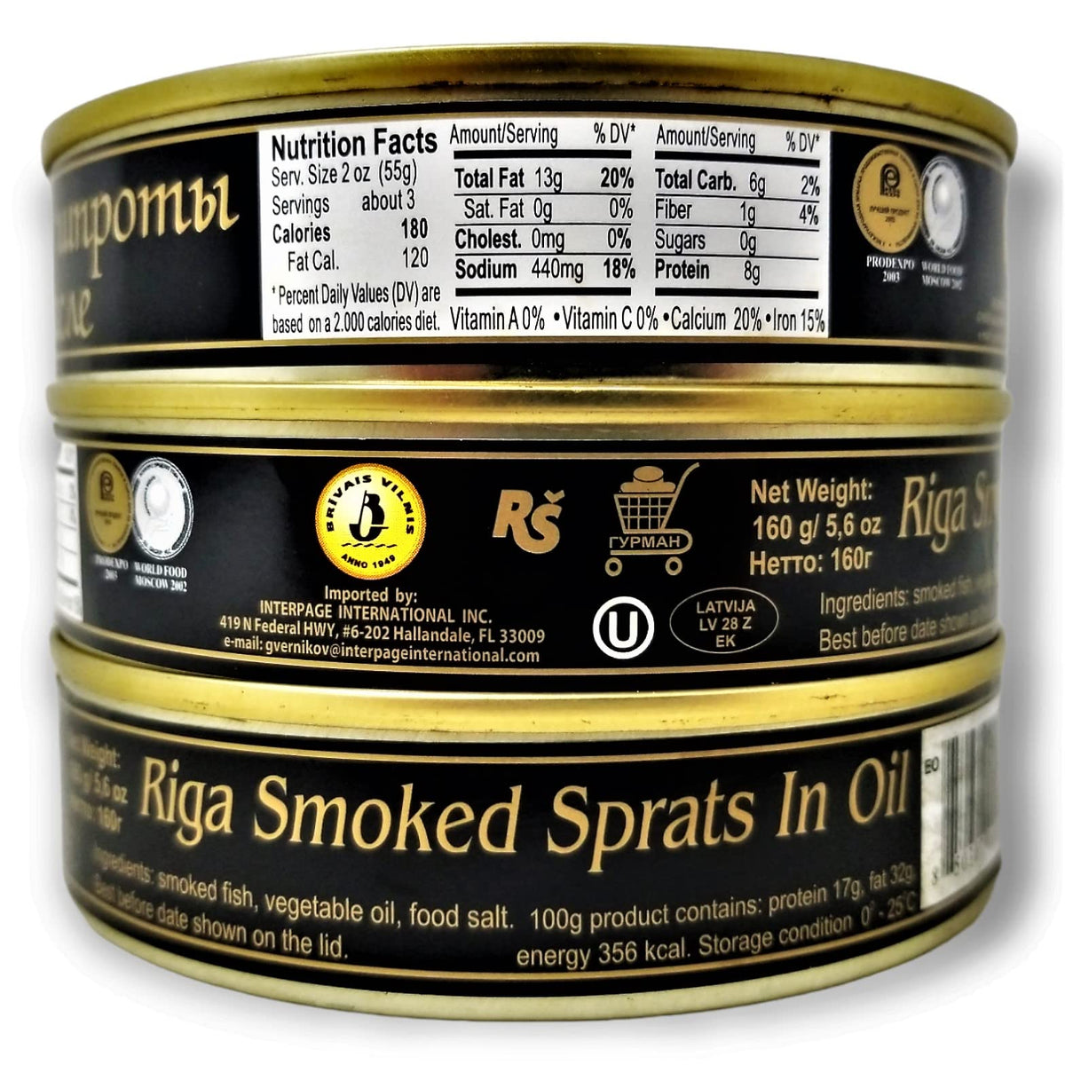 Brivais Vilnis Riga Smoked Sprats in Oil – 5.6 oz Pack of 12 | Wild-Caught Latvian Sprats, Kosher
