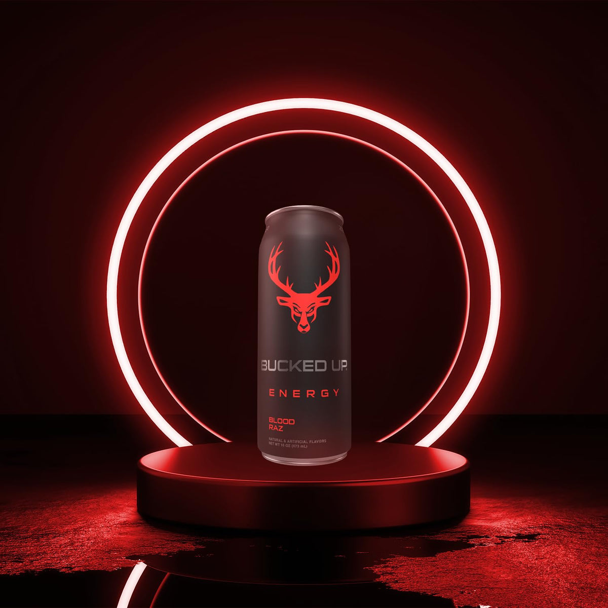 Bucked Up Energy Drink Blood Raz 300mg - 12 CT (Sugar-Free)