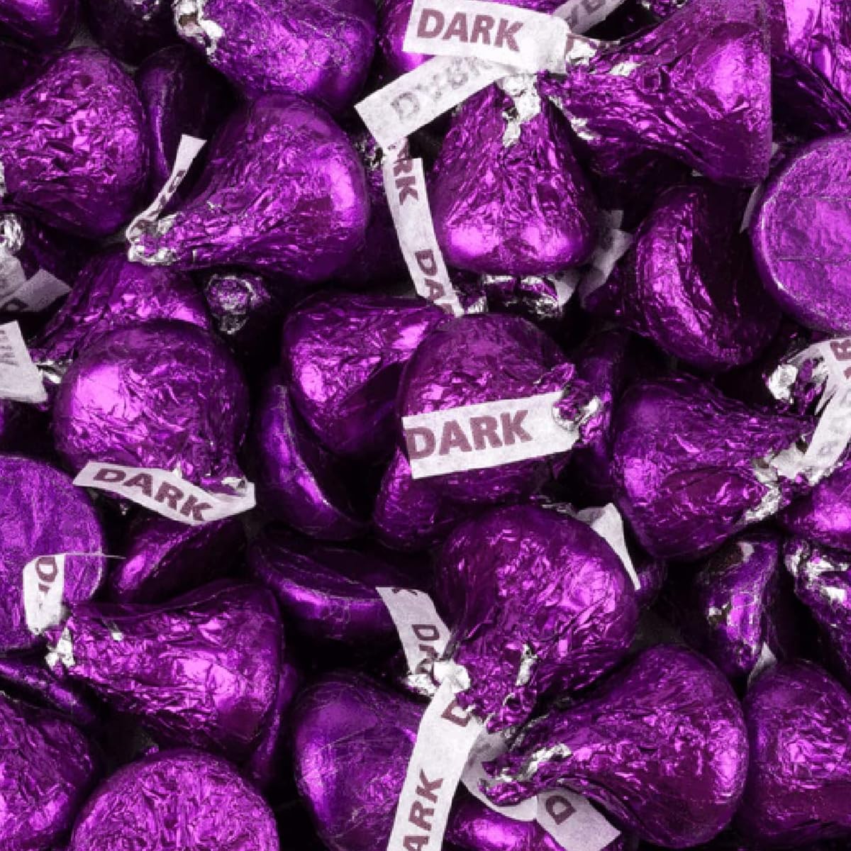 Buha Sweets Bulk Dark Chocolate Kisses – 5 lb Pack, Individually Wrapped in Purple Foil