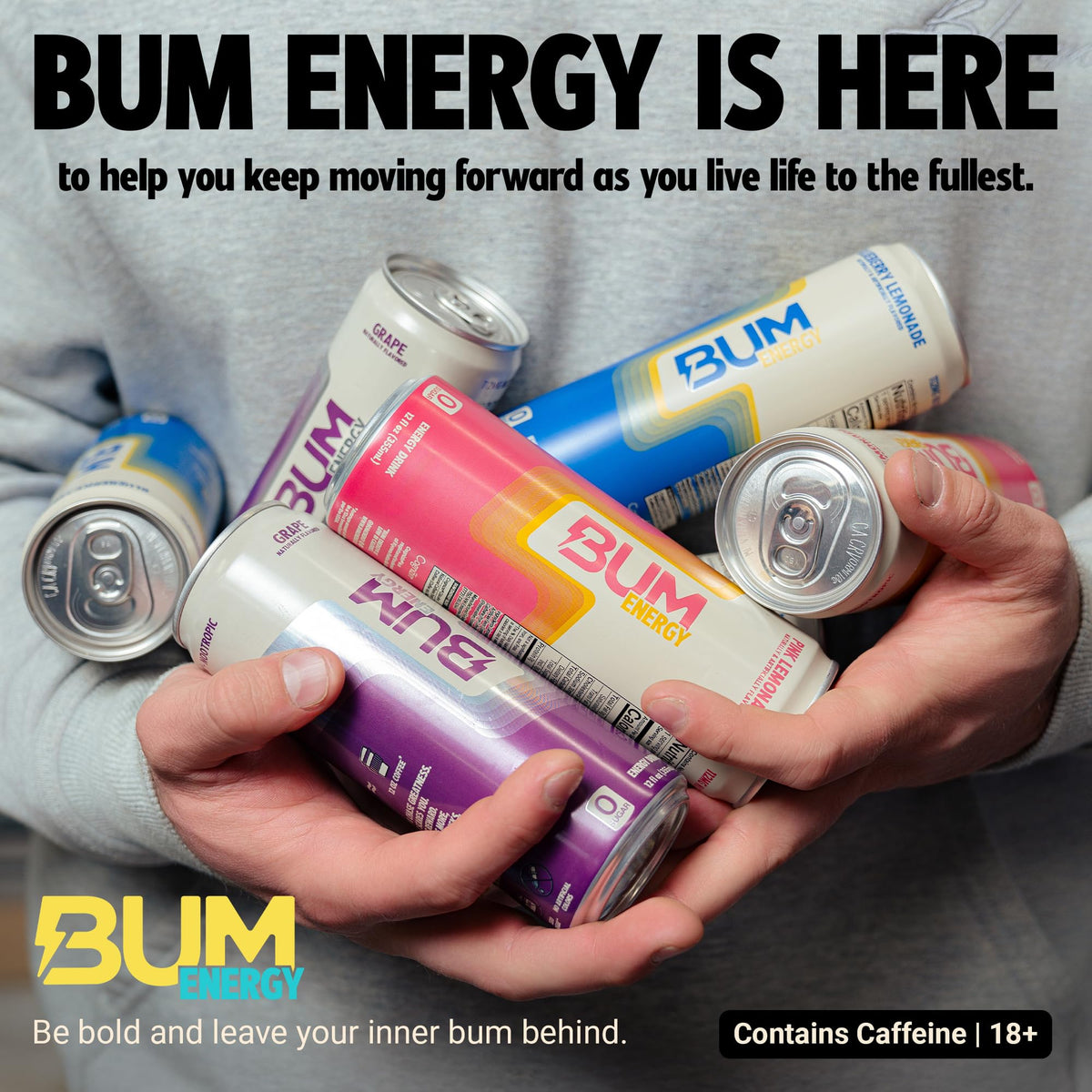 BUM Sugar-Free Pina Colada Energy Drink – Natural Caffeine & Cognizin, 12 oz (12-pack)