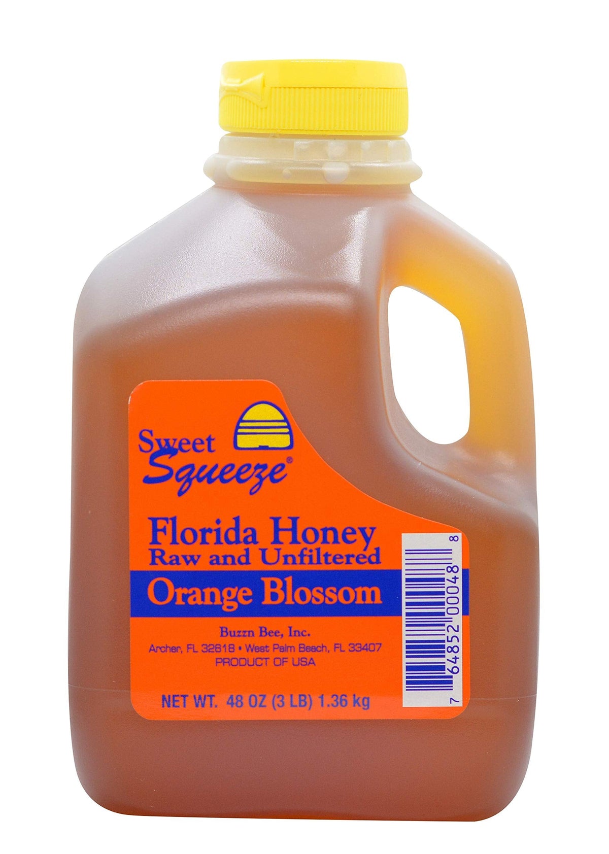 Buzzn Bee Raw Florida Honey - Orange Blossom, 3 lb - Unpasteurized & Unfiltered