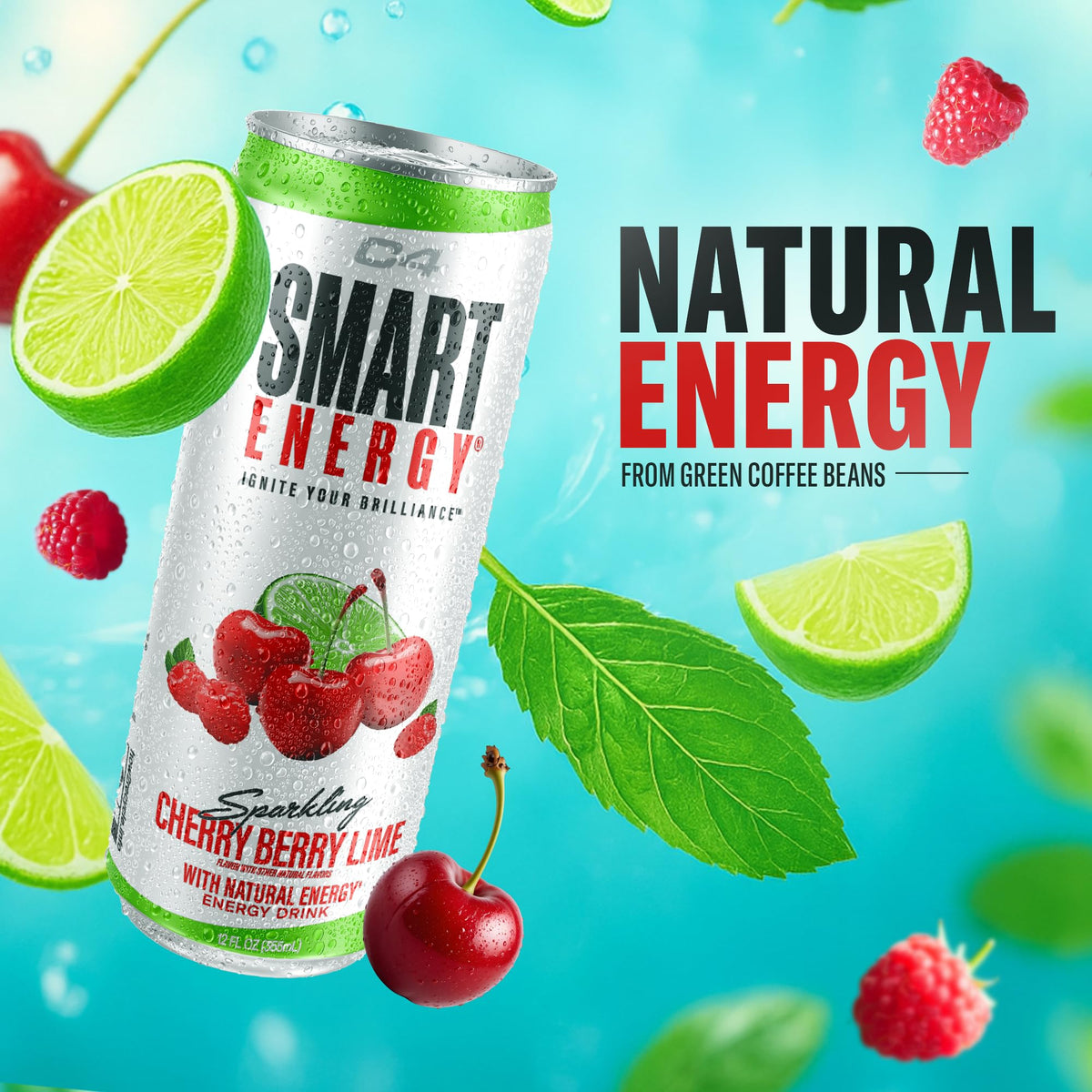 C4 Smart Energy Drink – Sugar Free Cherry Berry Lime, 12 Pack