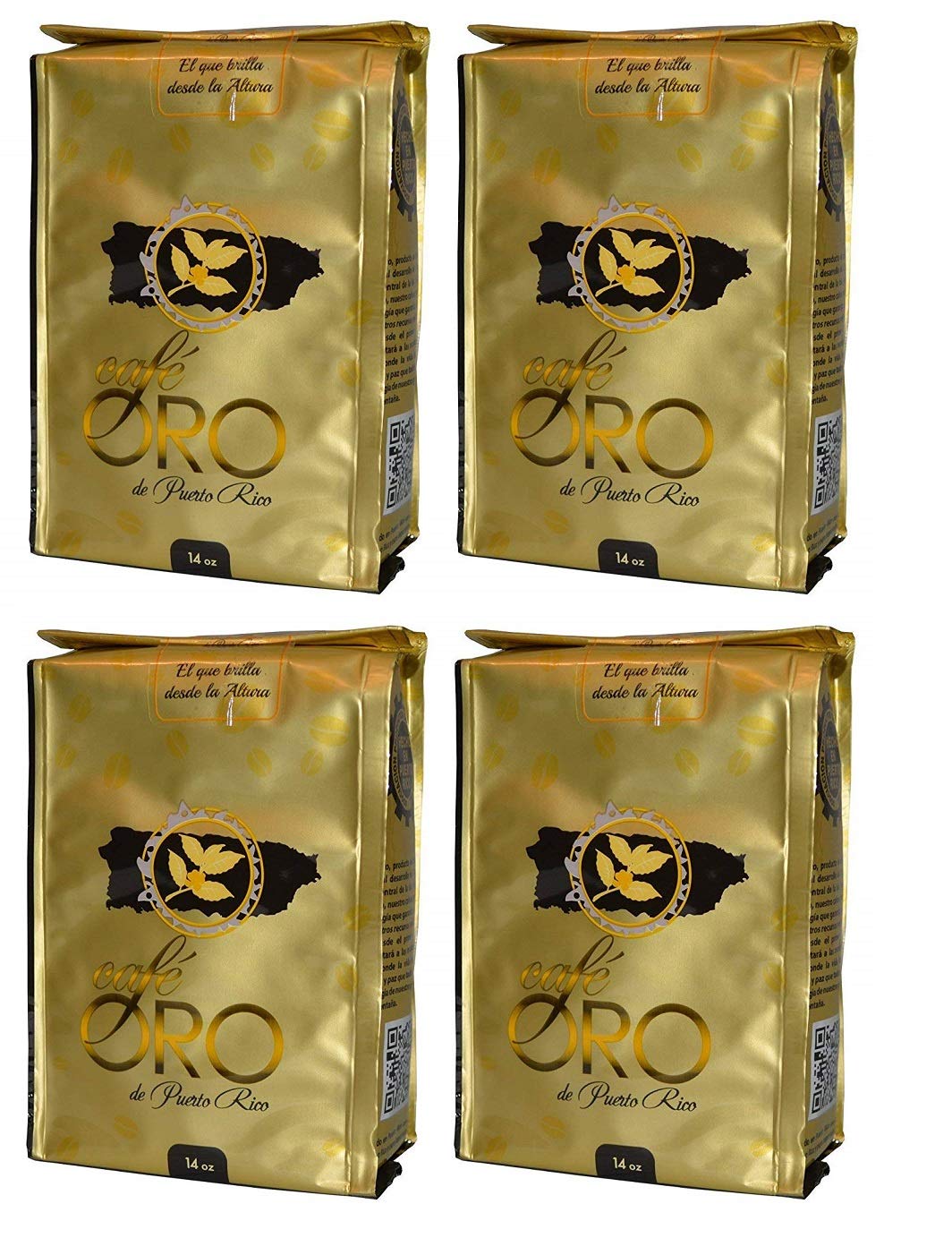 Cafe Oro de Puerto Rico Medium Dark Roast Coffee - 14oz (4 Pack)