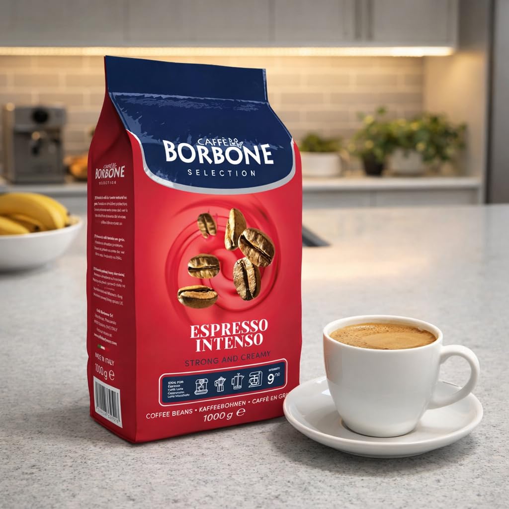 Caffe Borbone Espresso Intenso Whole Bean – 100% Robusta, Medium Roast, 2.2 lb