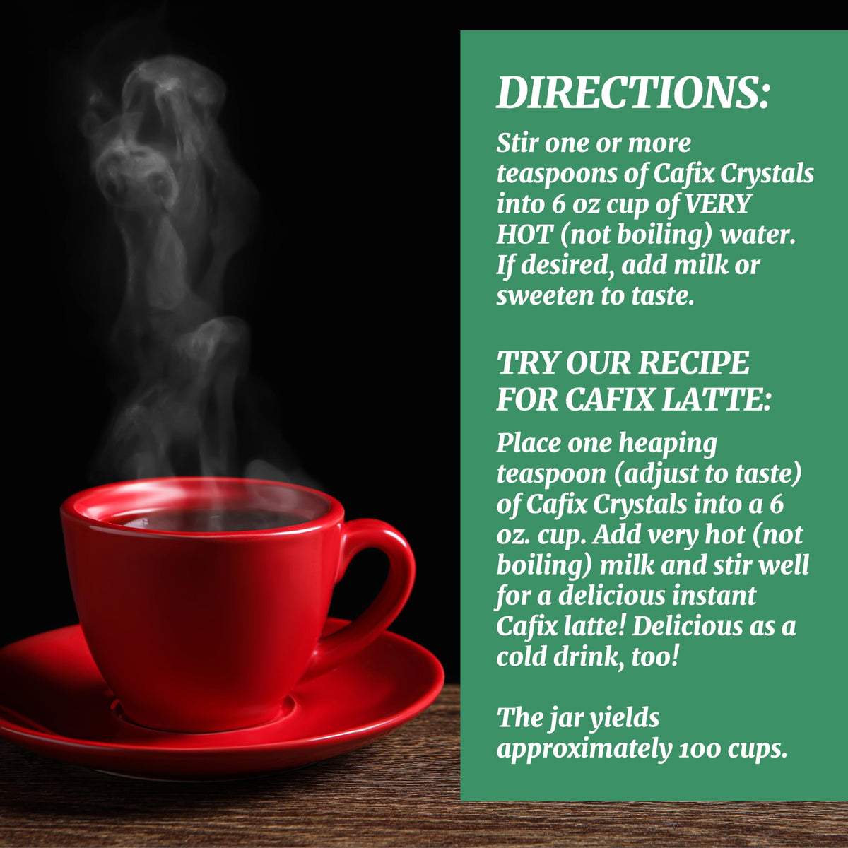 Cafix All Natural Instant Chicory Coffee Alternative – Zero Caffeine, Rich & Bold (7.05oz Jar, Pack of 2)
