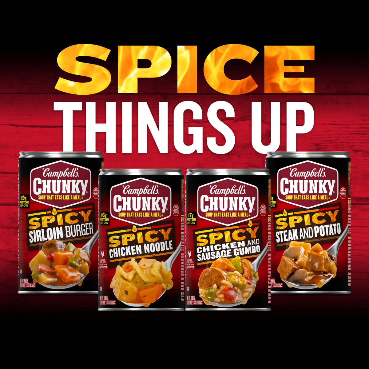Campbell’s Chunky Spicy Chicken and Sausage Gumbo — 18.8 oz Can (Pack of 12)