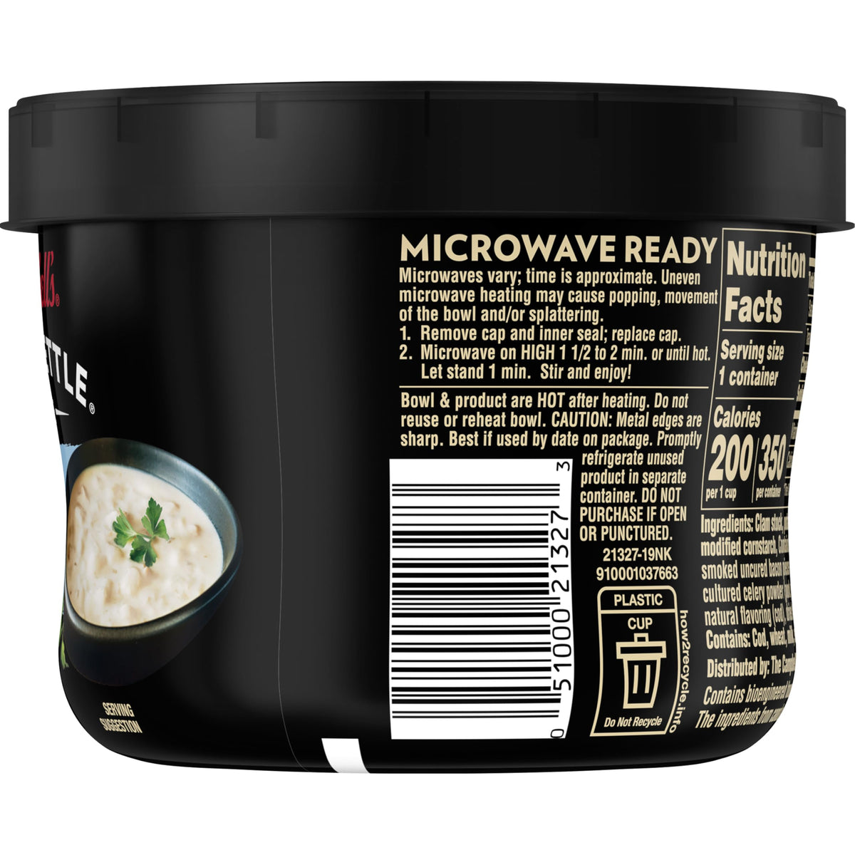 Campbell's Slow Kettle Style New England Clam Chowder - 15.5 oz Tub (8 Pack)