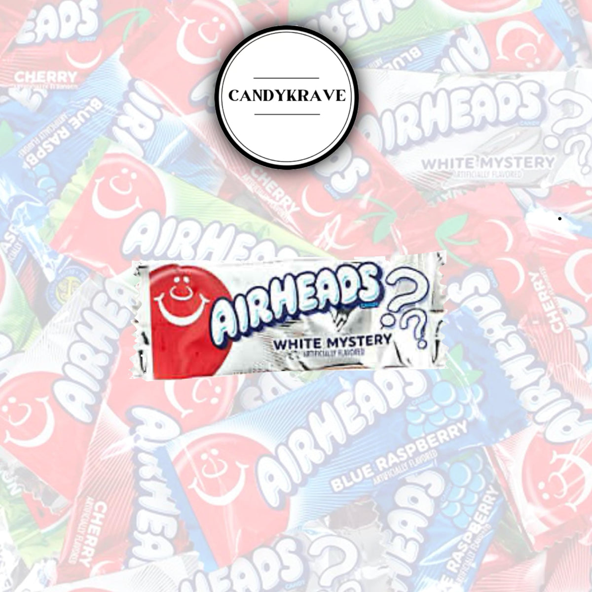 CandyKrave Airheads Mini Bars – White Mystery, 80-Pack Bulk (2 lb), Gluten Free