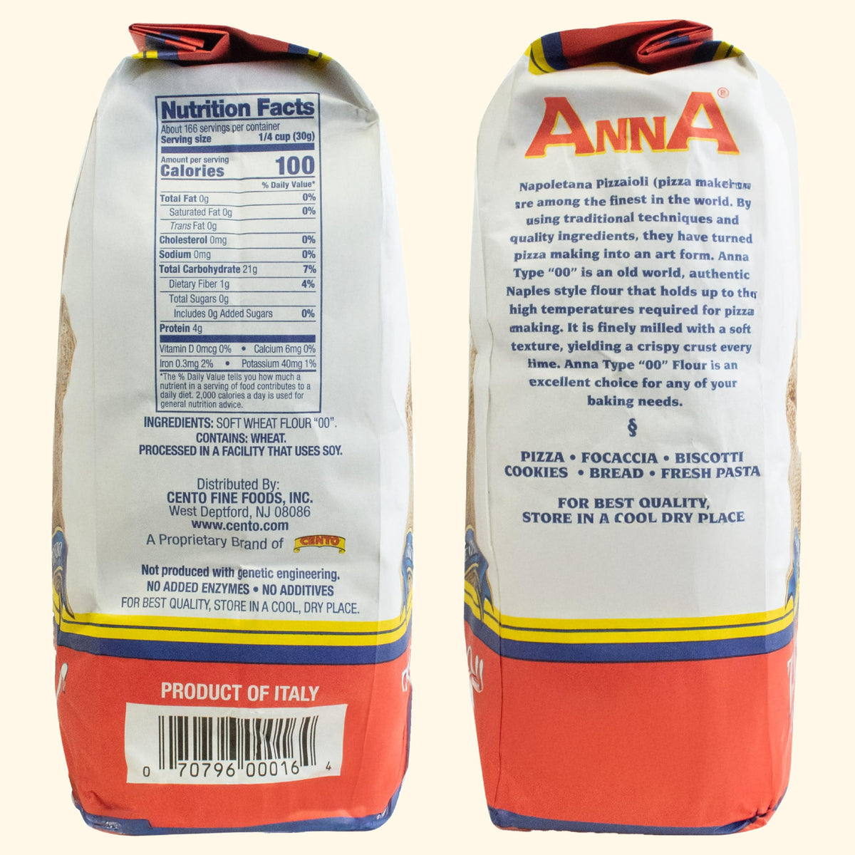 Cento Anna Tipo 00 Flour, Extra Fine Italian Flour for Pizza, Pasta & Bread – 11 Lbs
