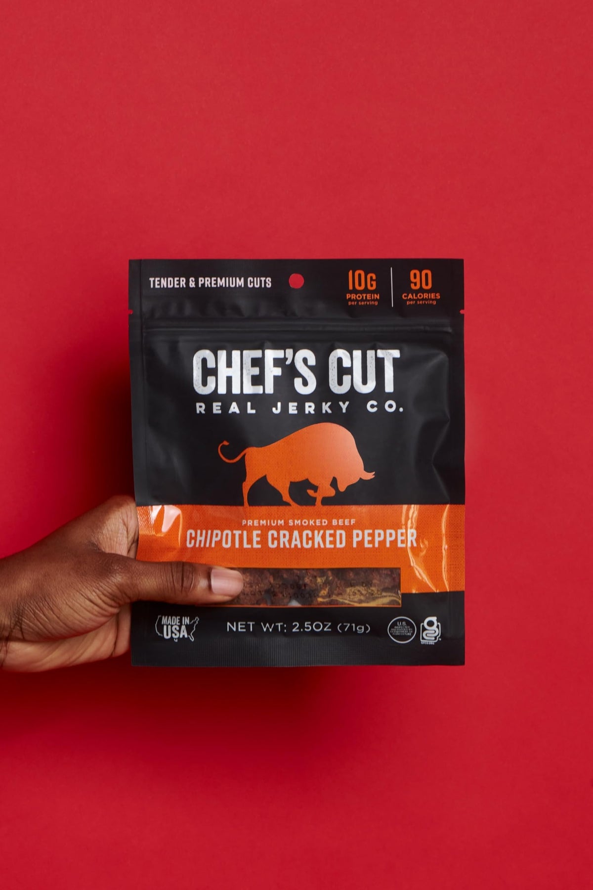 Chef's Cut Real Steak Chipotle Cracked Pepper Jerky – 2.5 oz (4 Pack)