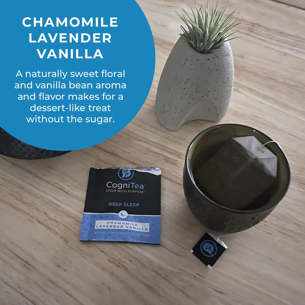 CogniTea Deep Sleep Tea – 2mg Melatonin, 50mg L-Theanine, Valerian & Chamomile