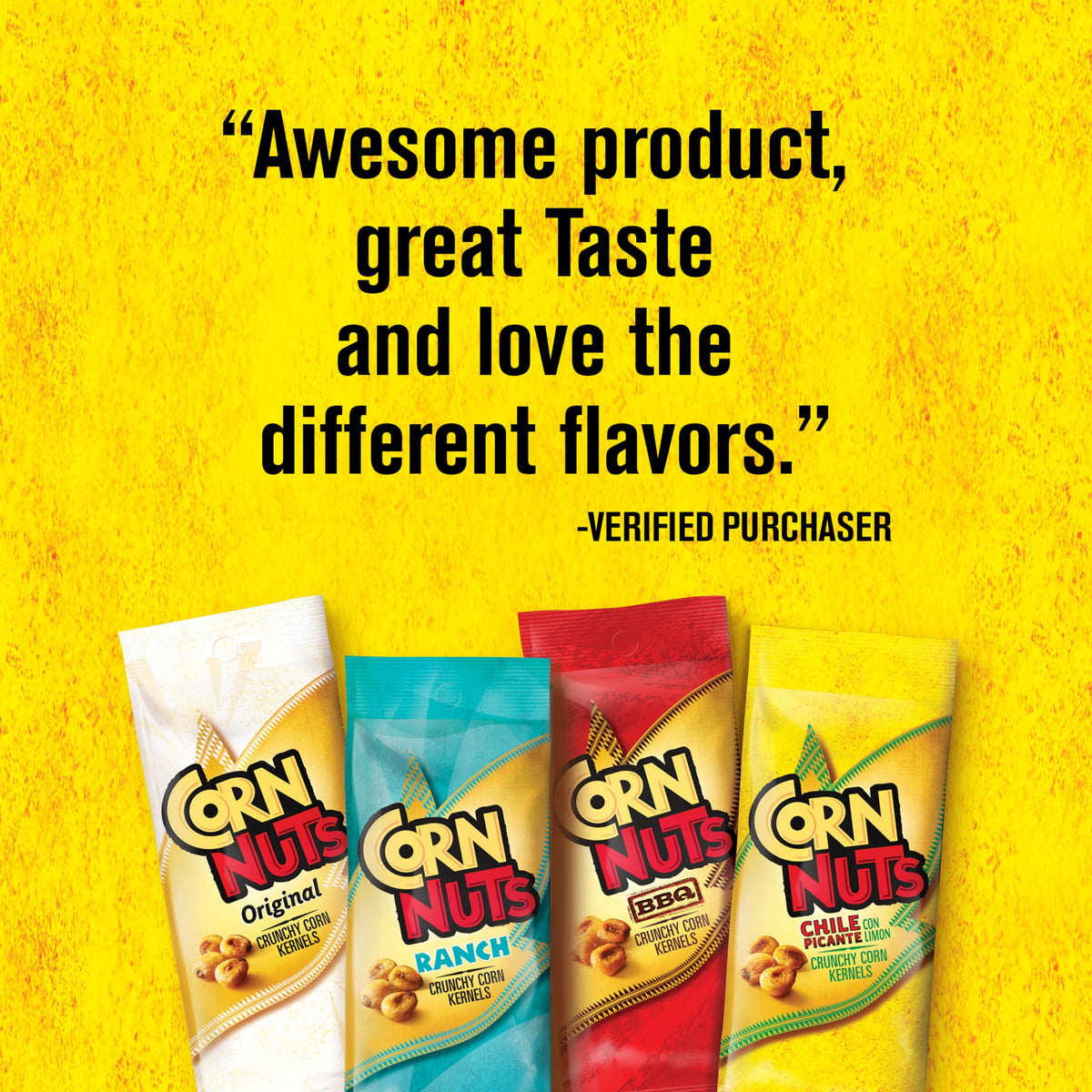CORN NUTS Chile Picante with Lime Crunchy Corn Kernels – Spicy Lime Snack, 4oz, 12-Pack