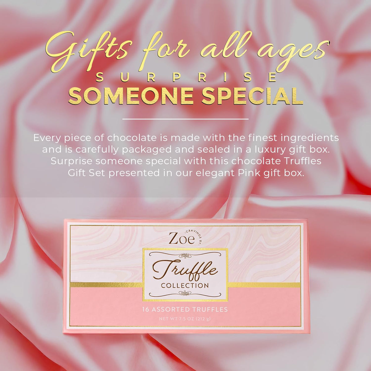 CRAVINGS BY ZOE Anniversary & Birthday Chocolate Truffles Gift Box – 16 Count