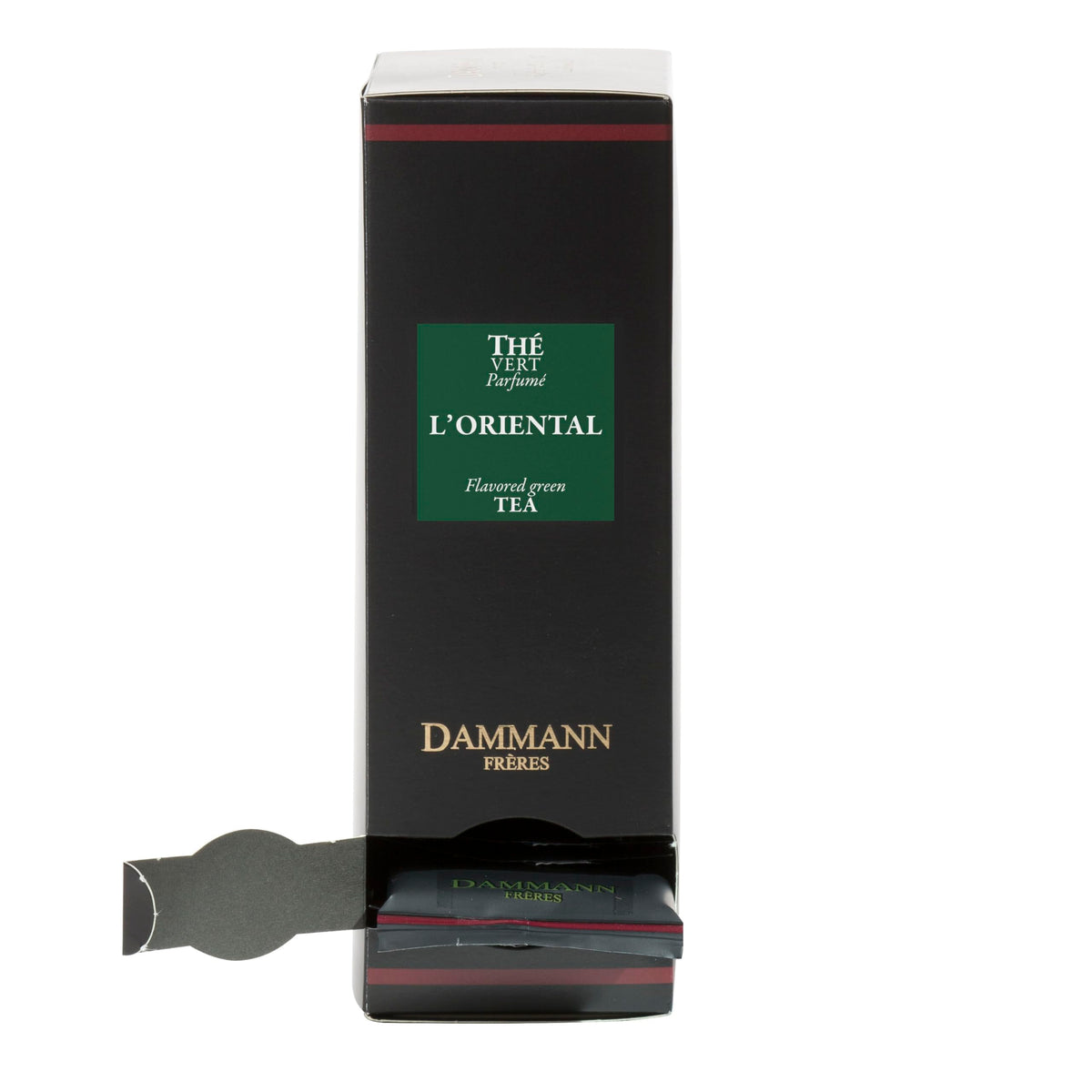Dammann Freres L'Oriental Tea Bags – Premium Green Tea with Passion Fruit, Peach & Strawberry, 24 Sachets