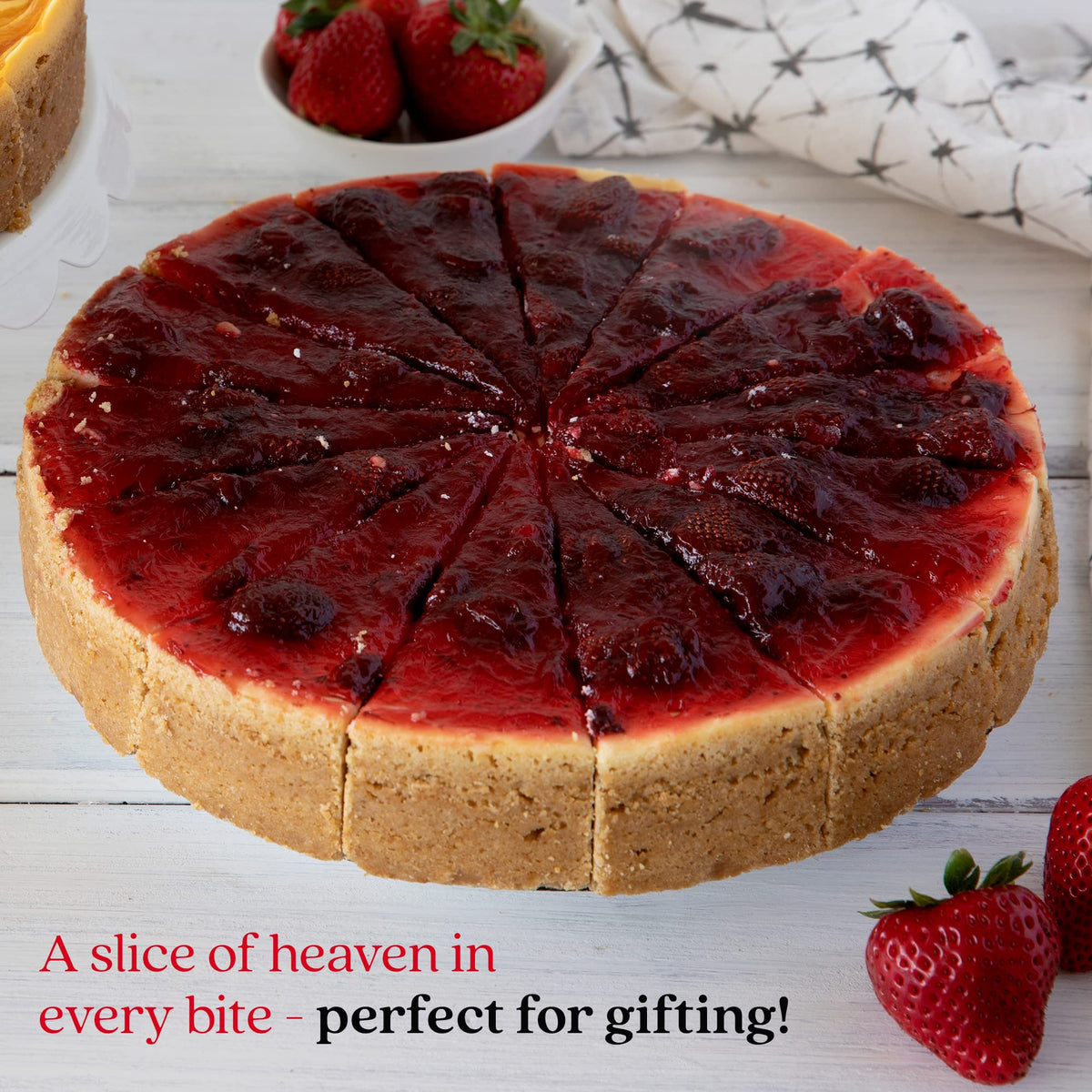 David's Cookies Cheesecakes – Strawberry 10-inch, 14 Slices