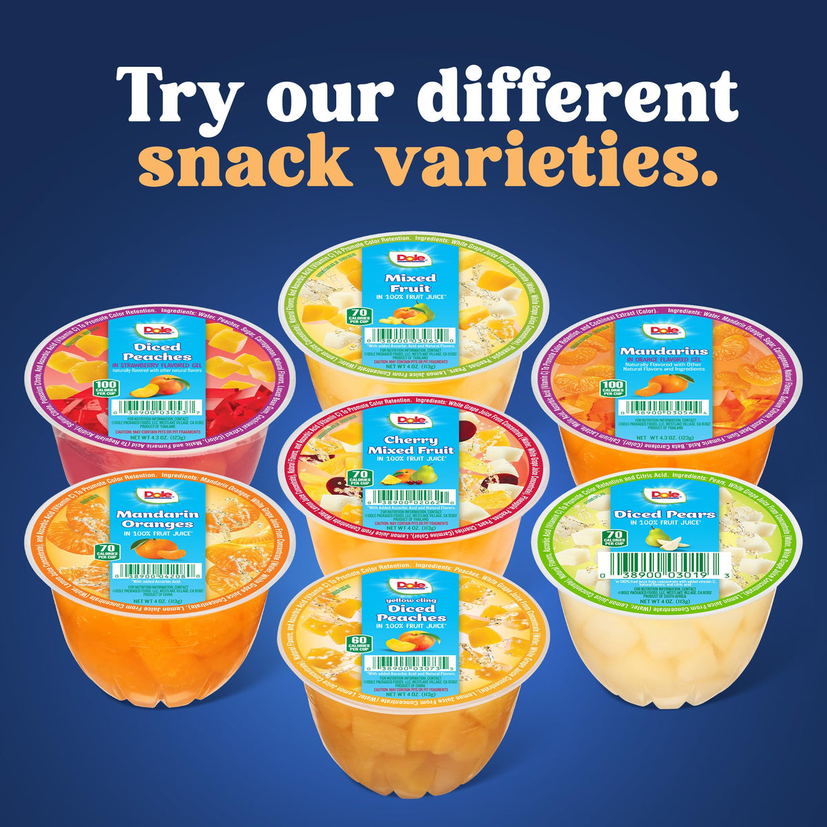 Dole Fruit Bowls Peaches & Creme Layers, 4.3oz Cups, 36-Count Bulk Desserts