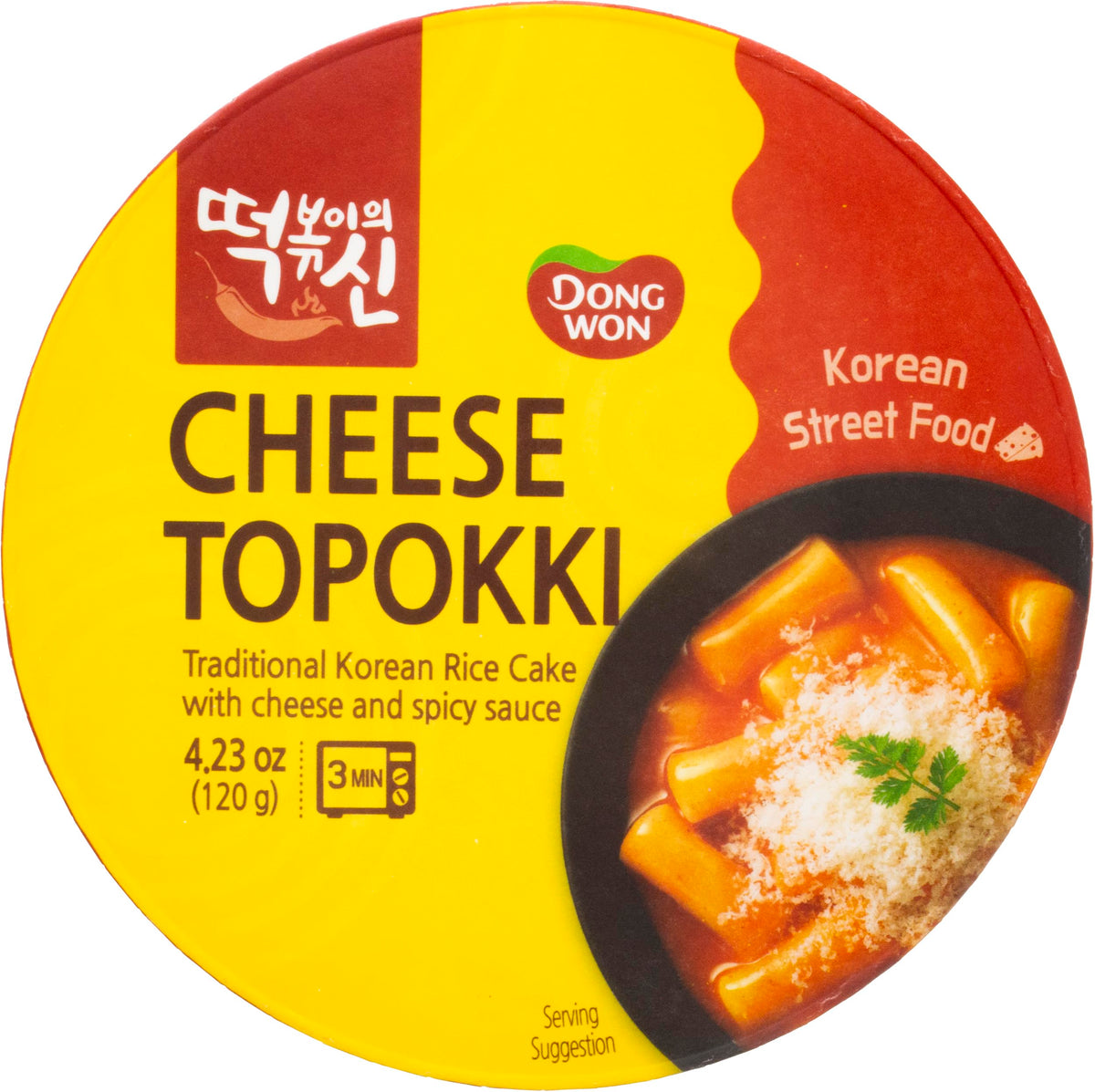 DONG WON Hot Cheese Topokki Cup – 4.23 oz per Cup (Pack of 8)