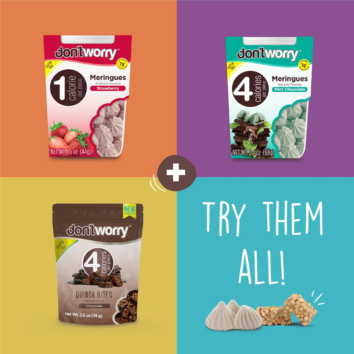 Don't Worry Quinoa Organic Bites Chocolate – Sugar Free, Keto & Gluten Free | 4 Pack