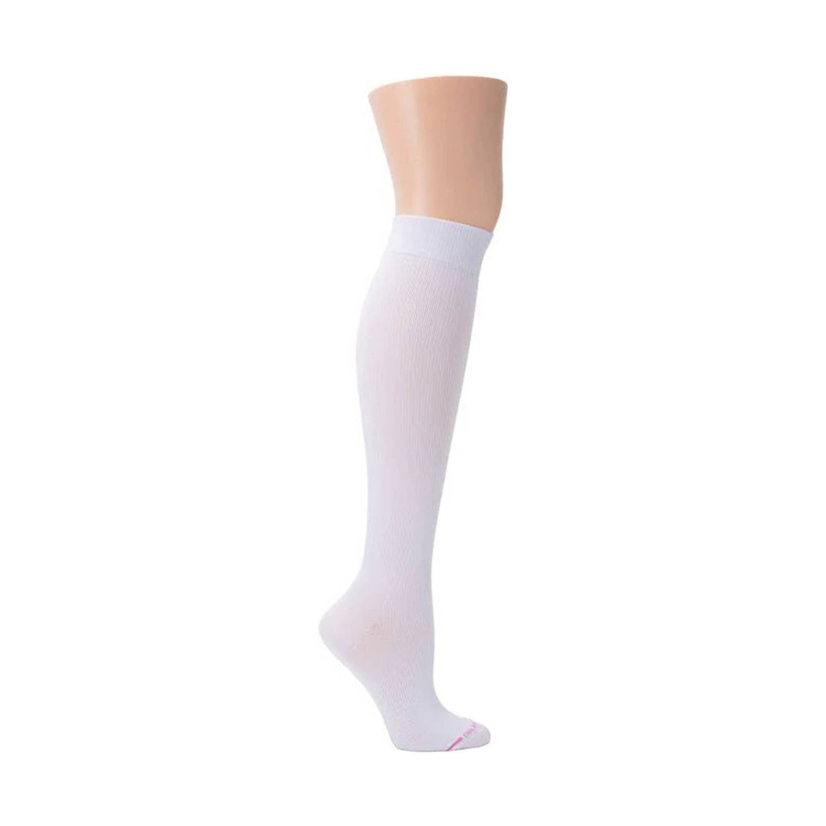 Dr. Motion Women's Compression Sock Solid Microfiber Nylon - White