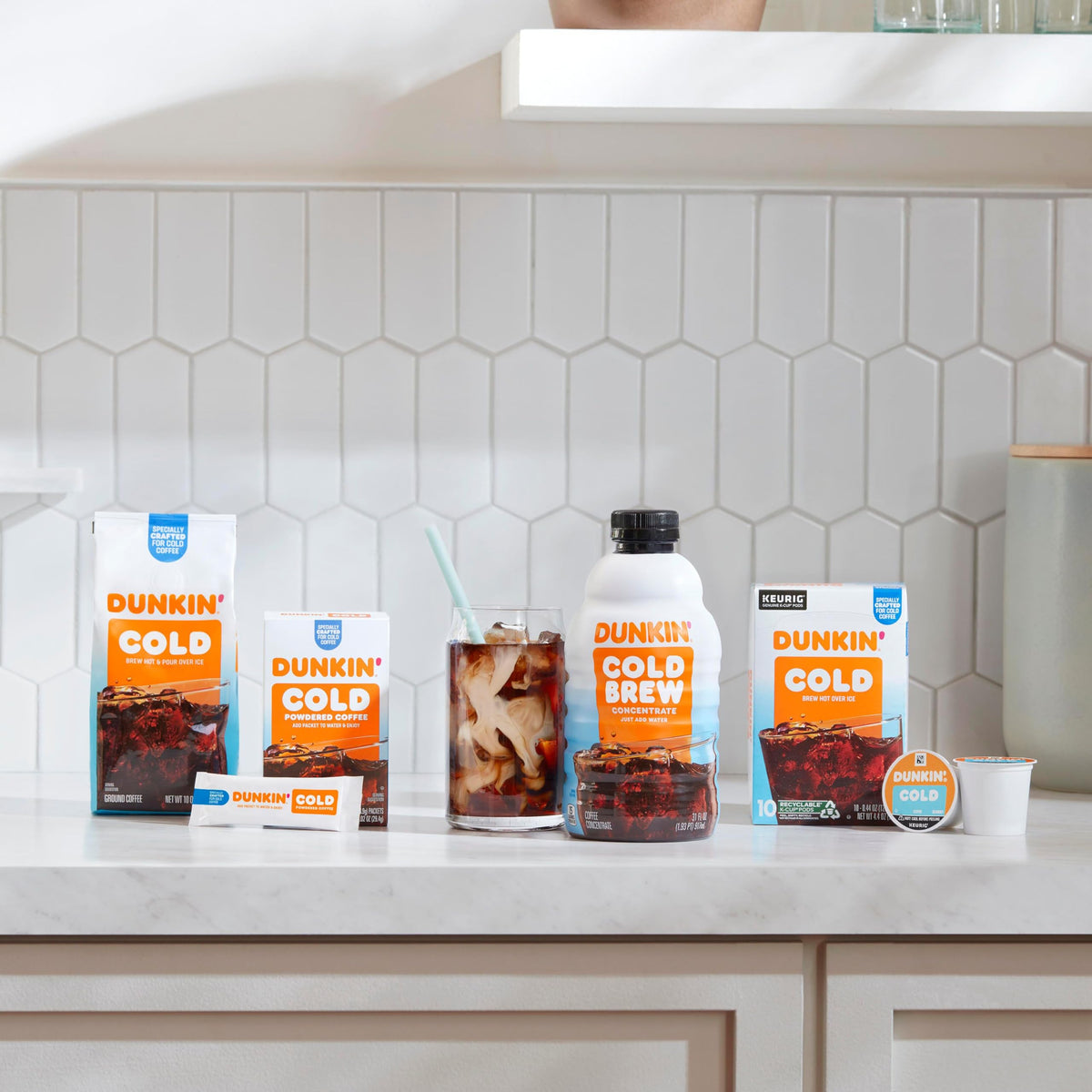 Dunkin' Donuts Dunkin Cold Iced Coffee Powdered Instant Packets – 12 Pack (6 Packets Each)