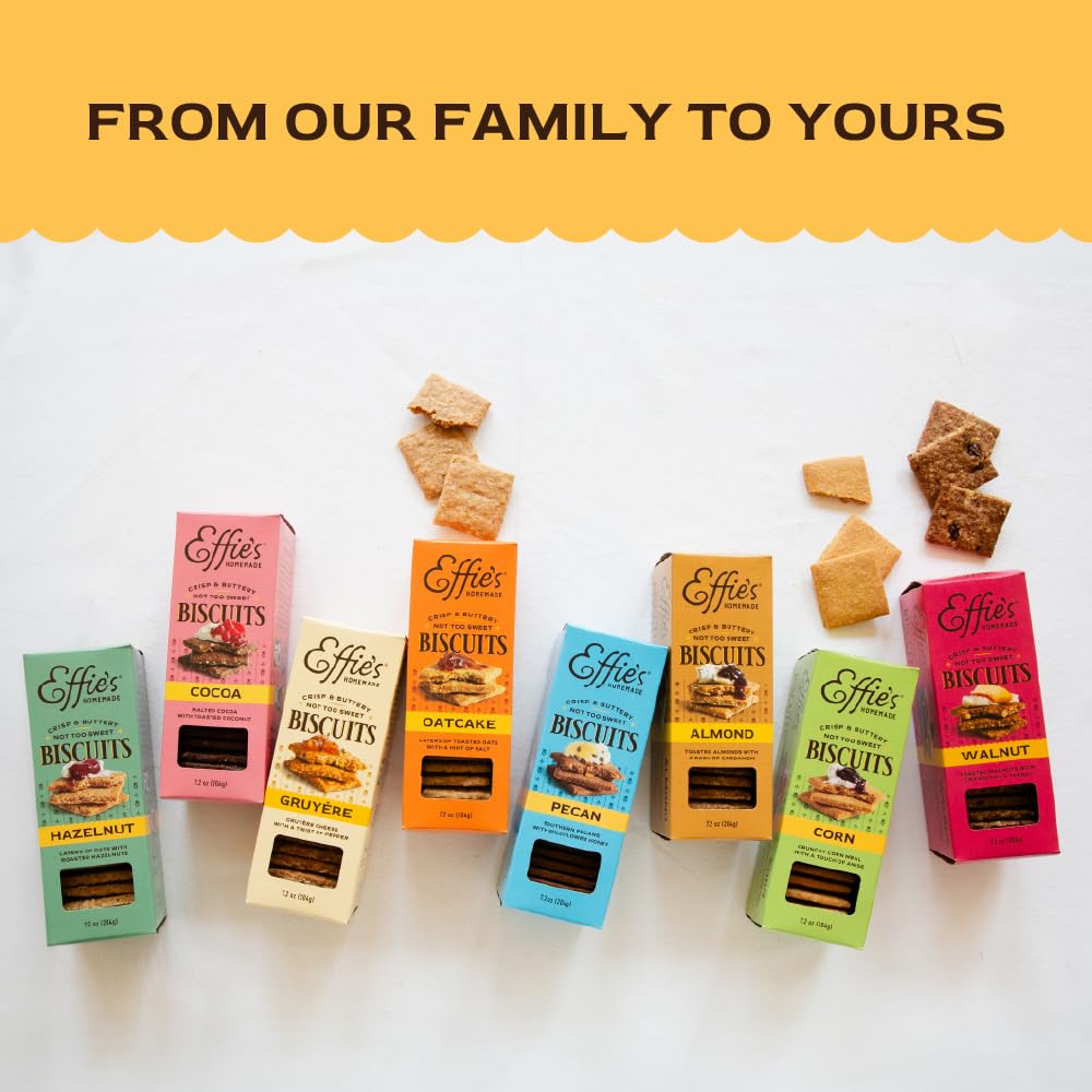 Effie's Homemade Biscuits - Variety Pack: Oatcakes, Walnut & Almond - 3-Pack
