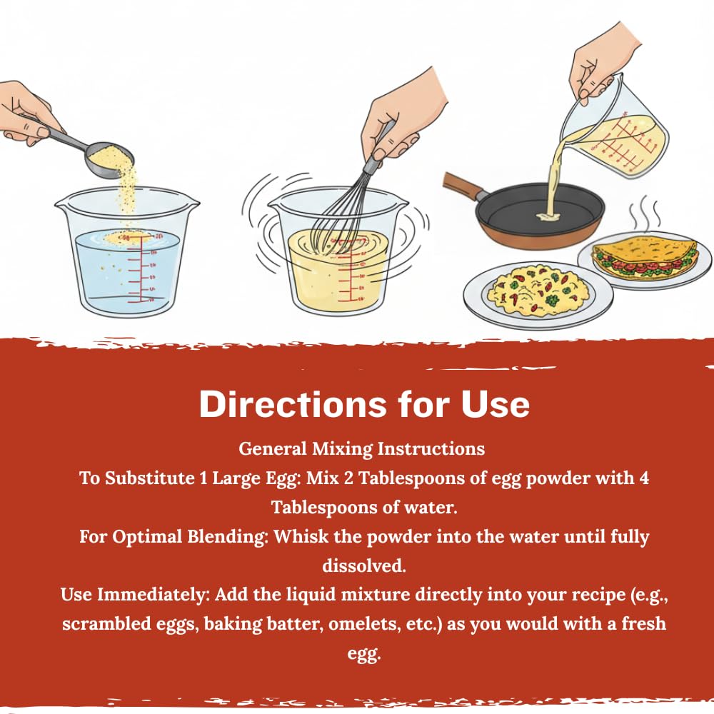 Eggylicious Cage Free Whole Egg Powder – 11 oz (312 g) | USA Made, Pasture-Raised Eggs for Baking & Scrambled Eggs