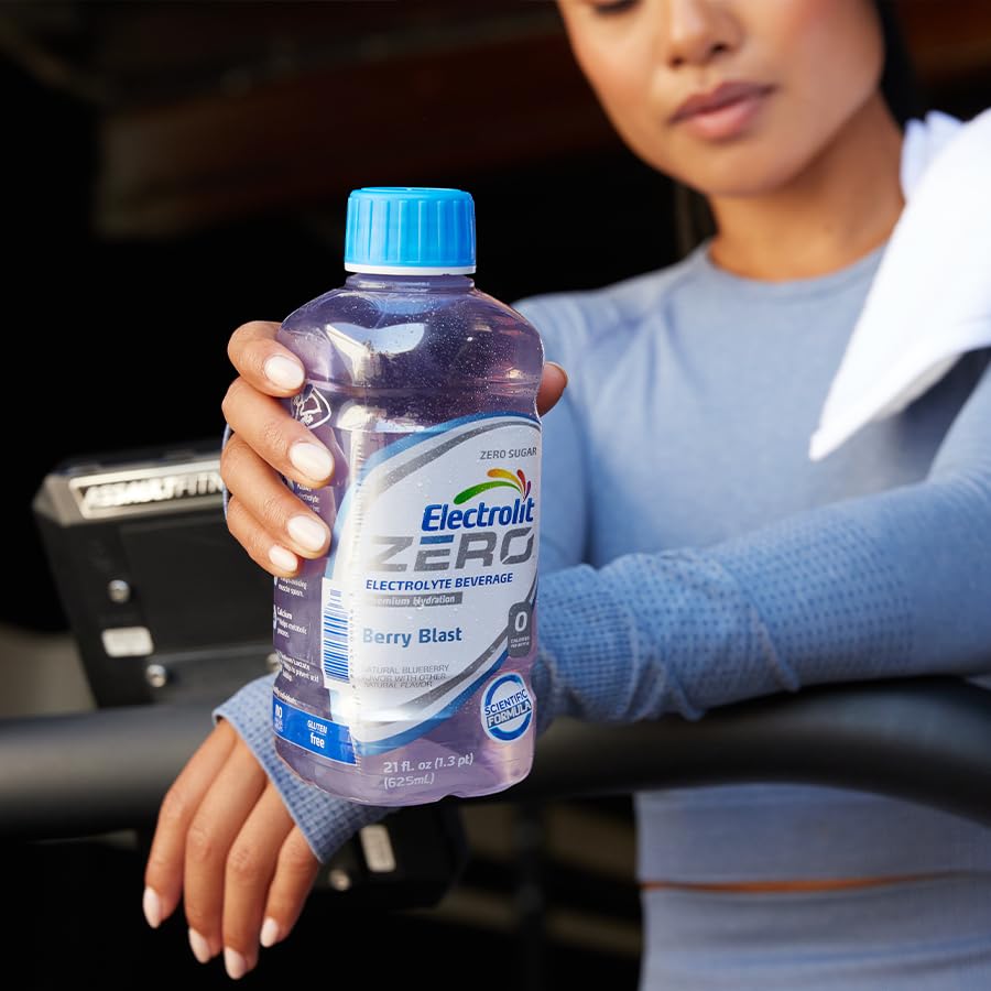 Electrolit Zero Berry Blast Electrolyte Beverage — 21 Fl Oz Bottle (Pack of 12)