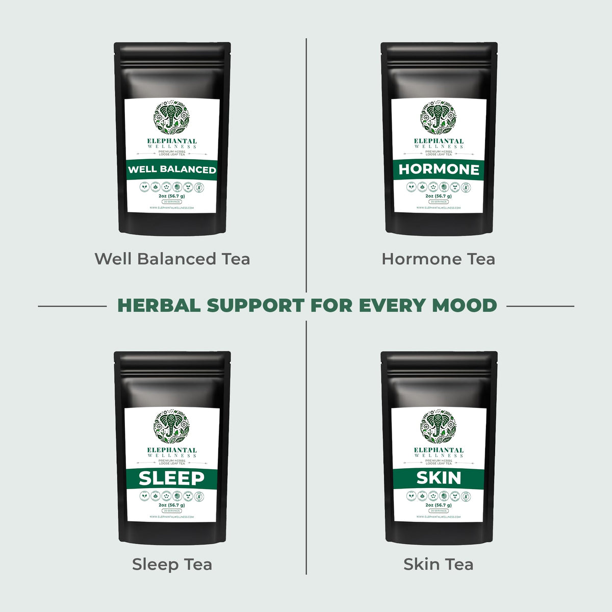 Elephantal Wellness Premium Detox Tea | Turmeric, Milk Thistle & Dandelion | 4oz, 40 Servings