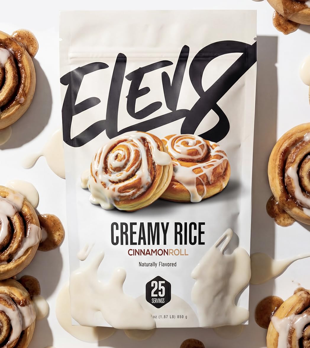 Elev8 Creamy Rice Cinnamon Roll – 25 Servings | Quick, Macro-Friendly Fuel