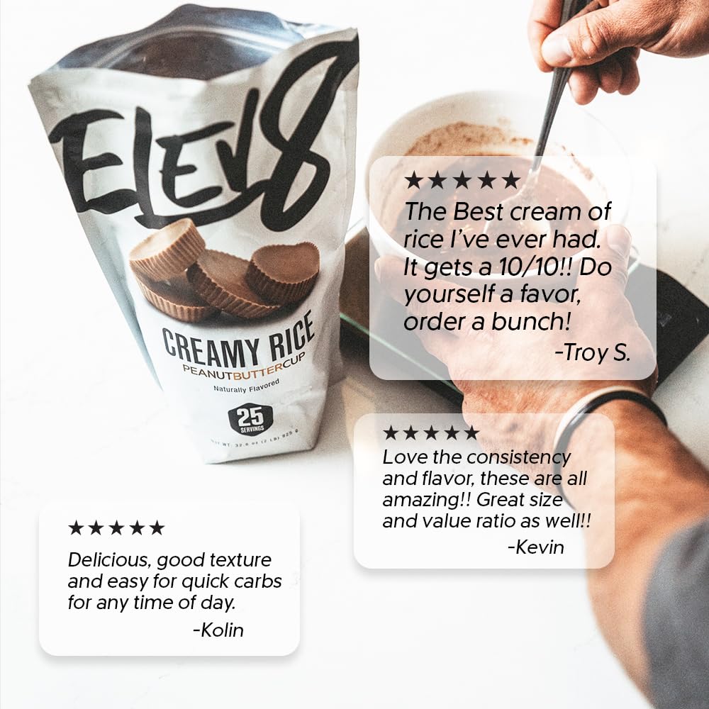 Elev8 Creamy Rice – Peanut Butter Cup (25 Servings) | Macro-Friendly, Quick-Prep Fuel