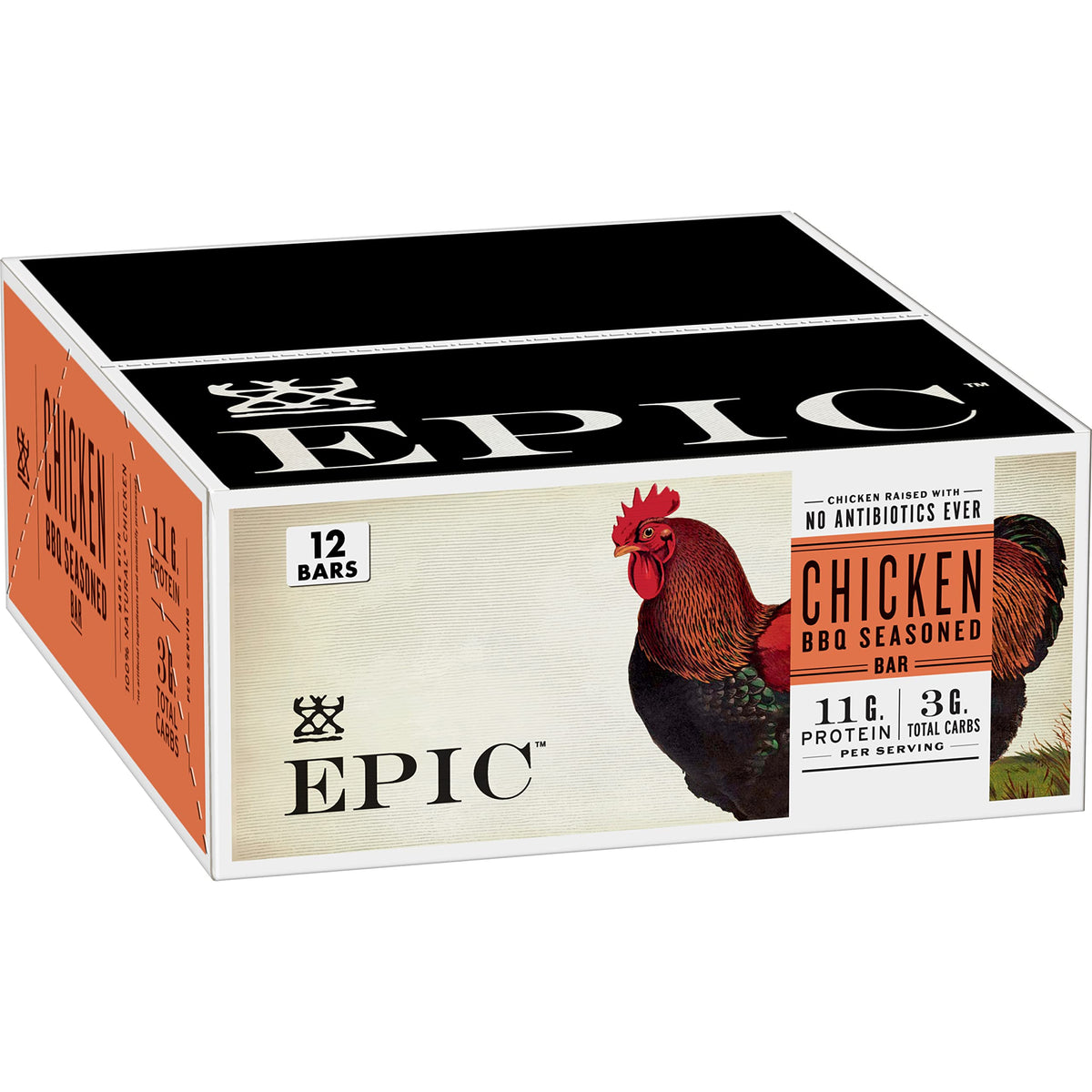 EPIC BBQ Chicken Protein Bar | Keto, Whole30, Gluten-Free - 12 ct 1.3oz Bars