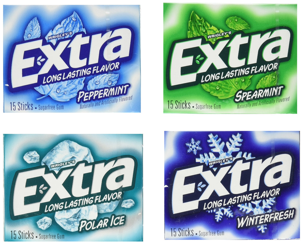 Extra Sugarfree Mint Gum Variety Box – 18 Packs, 270 Pieces