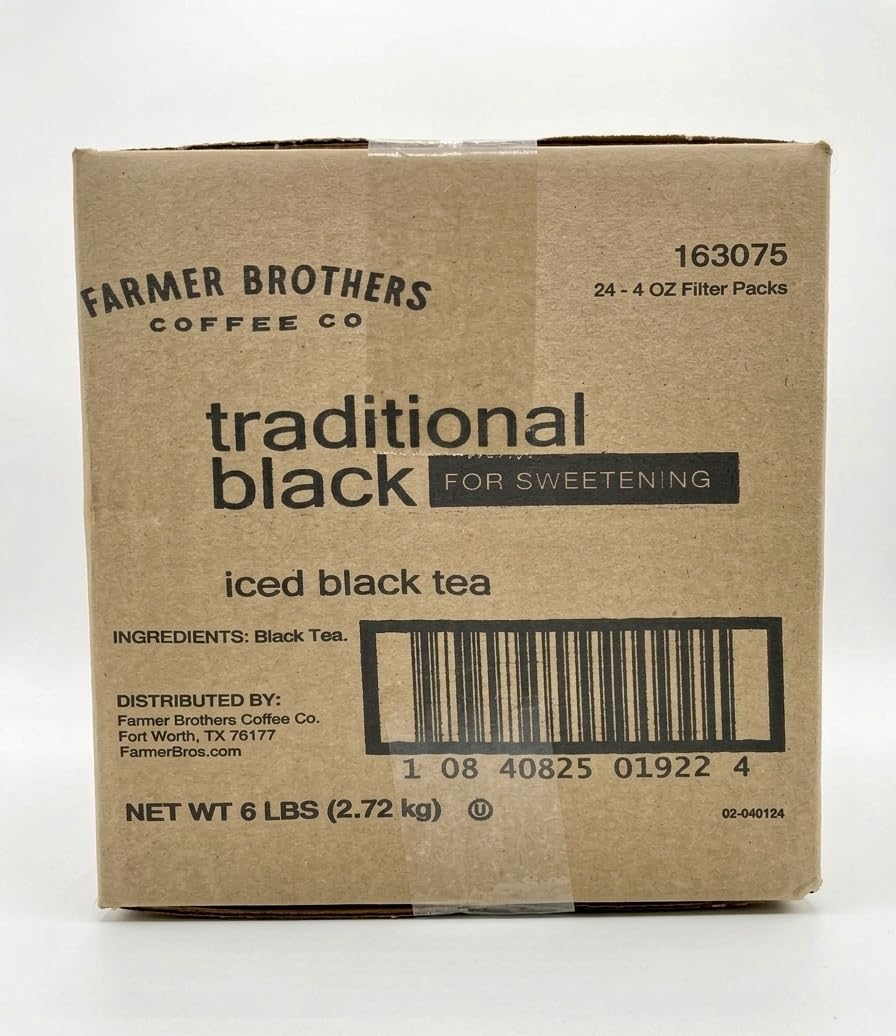 Farmer Brothers Black Iced Tea – Fresh Brew Unsweetened 24x4oz Filter Pack