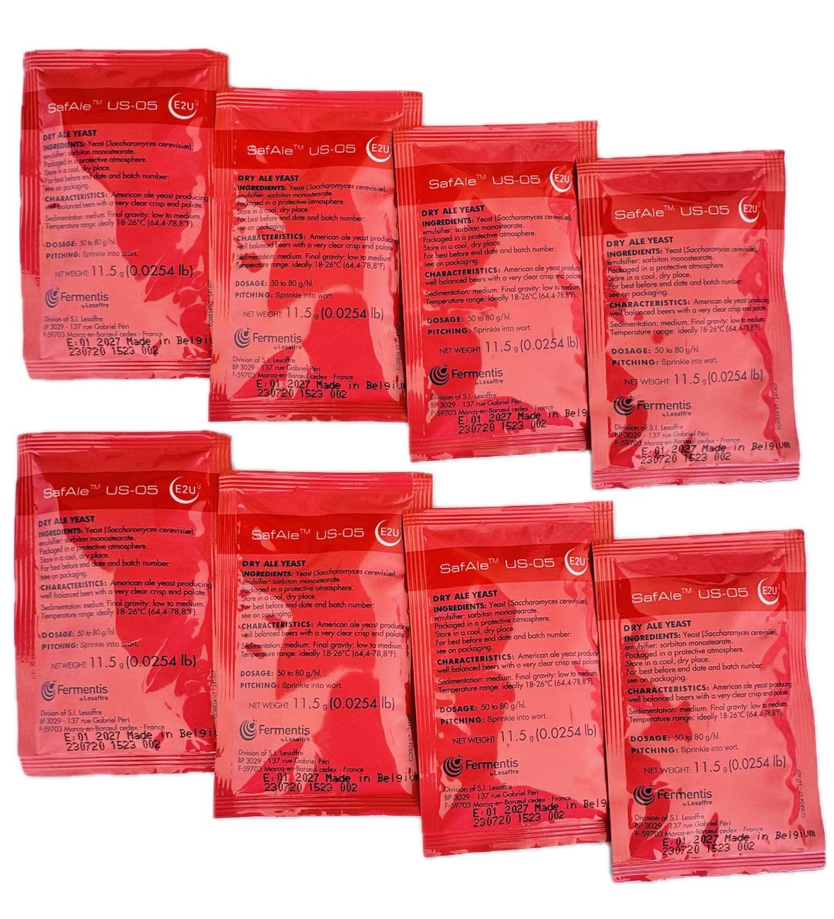Fermentis Safale US-05 Dry Yeast 11.5 g (8-pack) – Clean, Balanced Fermentation