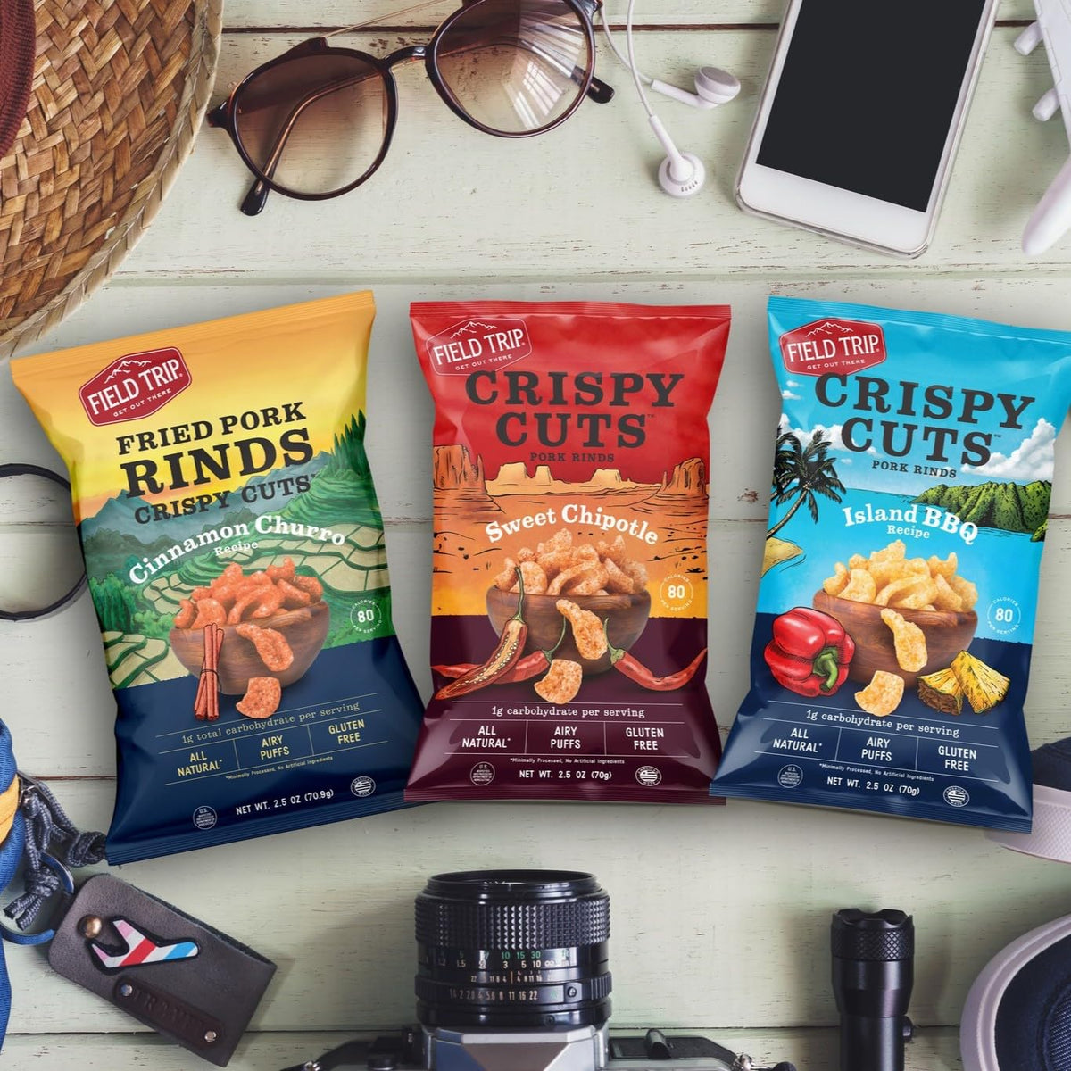 Field Trip Gluten Free Pork Rinds – 6 Flavor Variety Pack