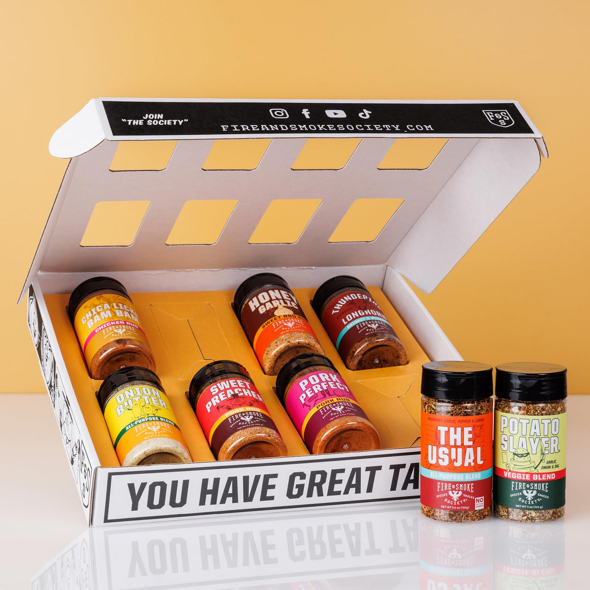 Fire & Smoke Society Essential Grill Variety Pack | 8-Pack BBQ Rubs & Seasonings