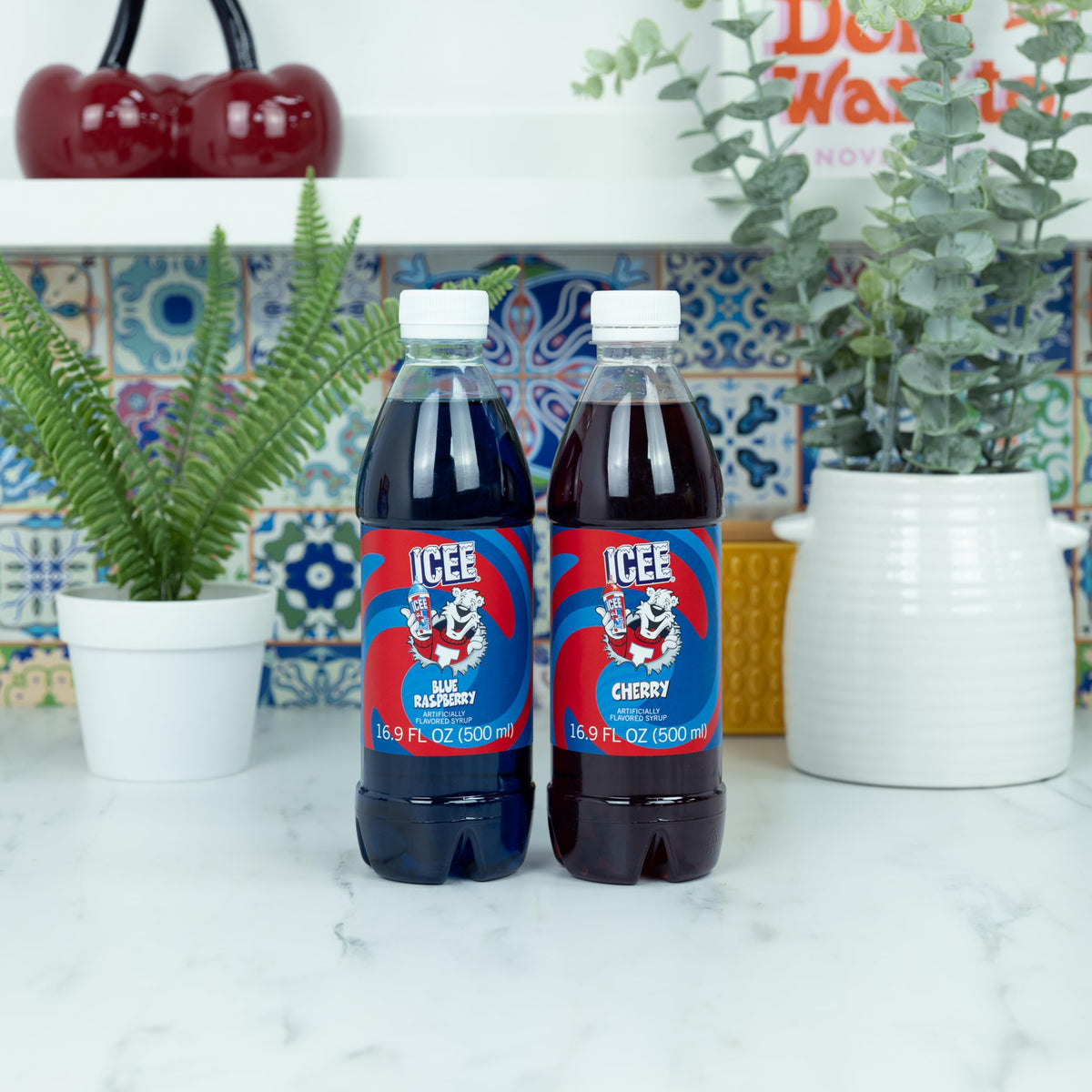 Fizz Creations ICEE 2 Pack Slushie Syrups – Blue Raspberry & Cherry, 2 x 16.9 oz