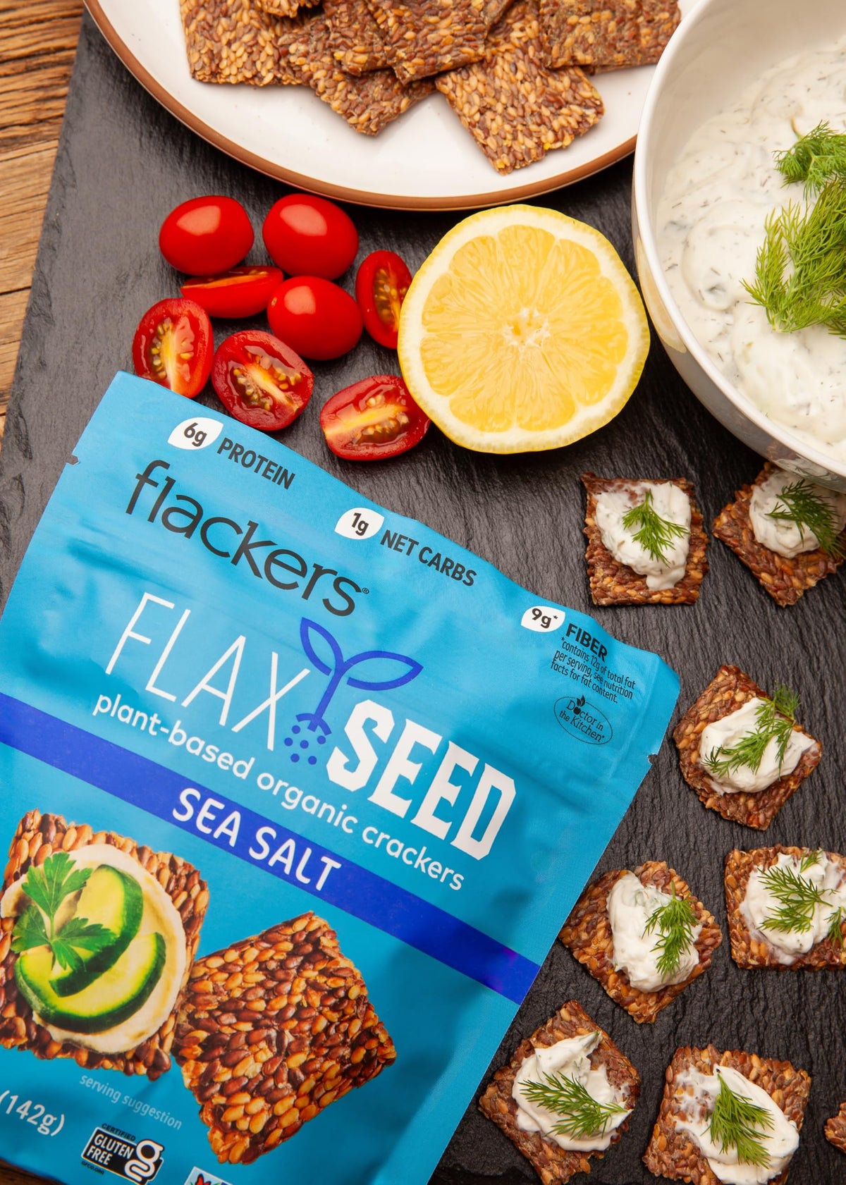 Flackers Doctor In The Kitchen Sea Salt Flacker – 5oz Crackers (Pack of 12)