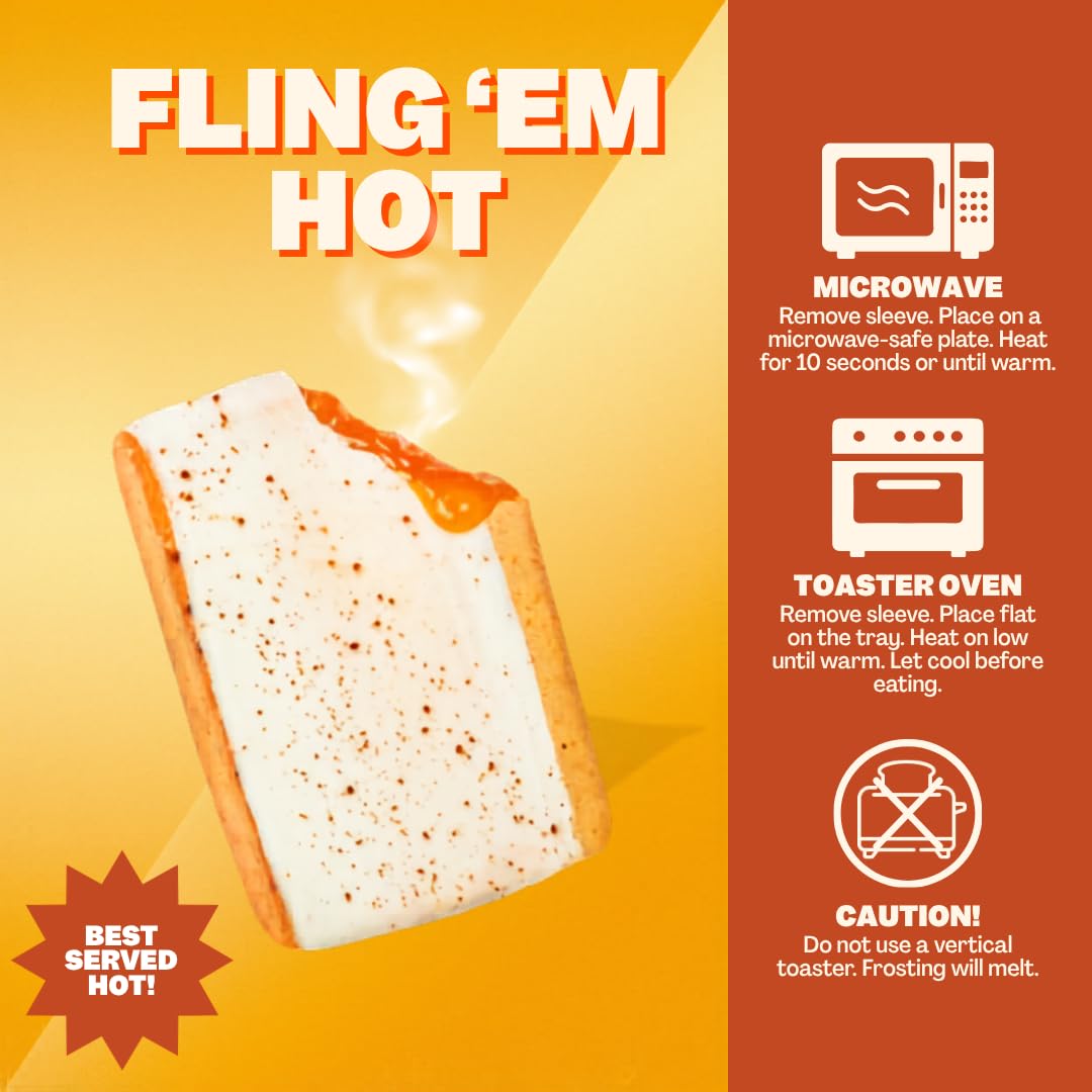 Flings Protein Pastries – 14g Protein, 4g Fiber, 160 Calories | Gluten Free Sticky Cinnamon (8 Pack)
